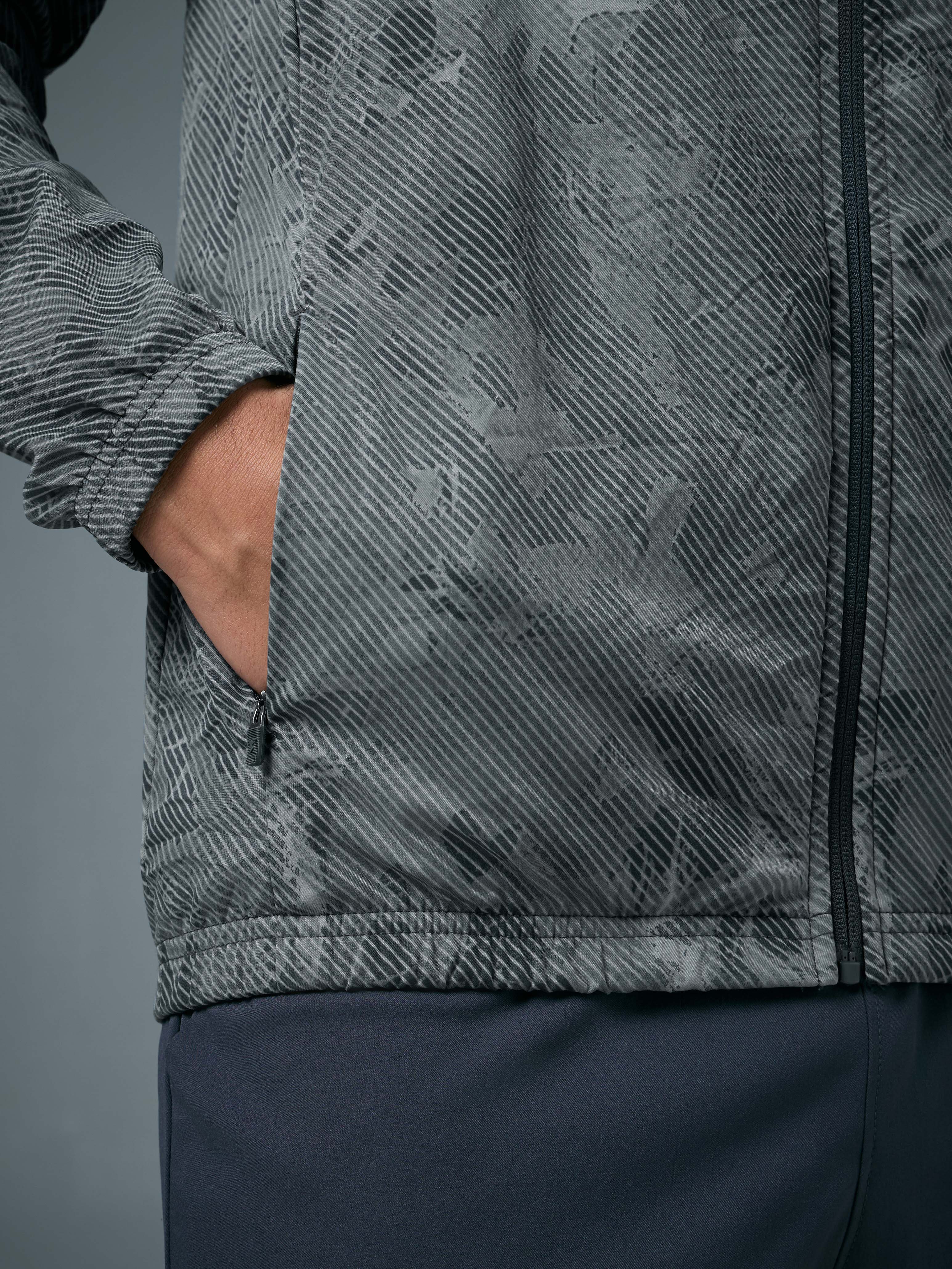 Men Printed Slim Fit Mock Neck Jacket with TS FLEXI - Image 7
