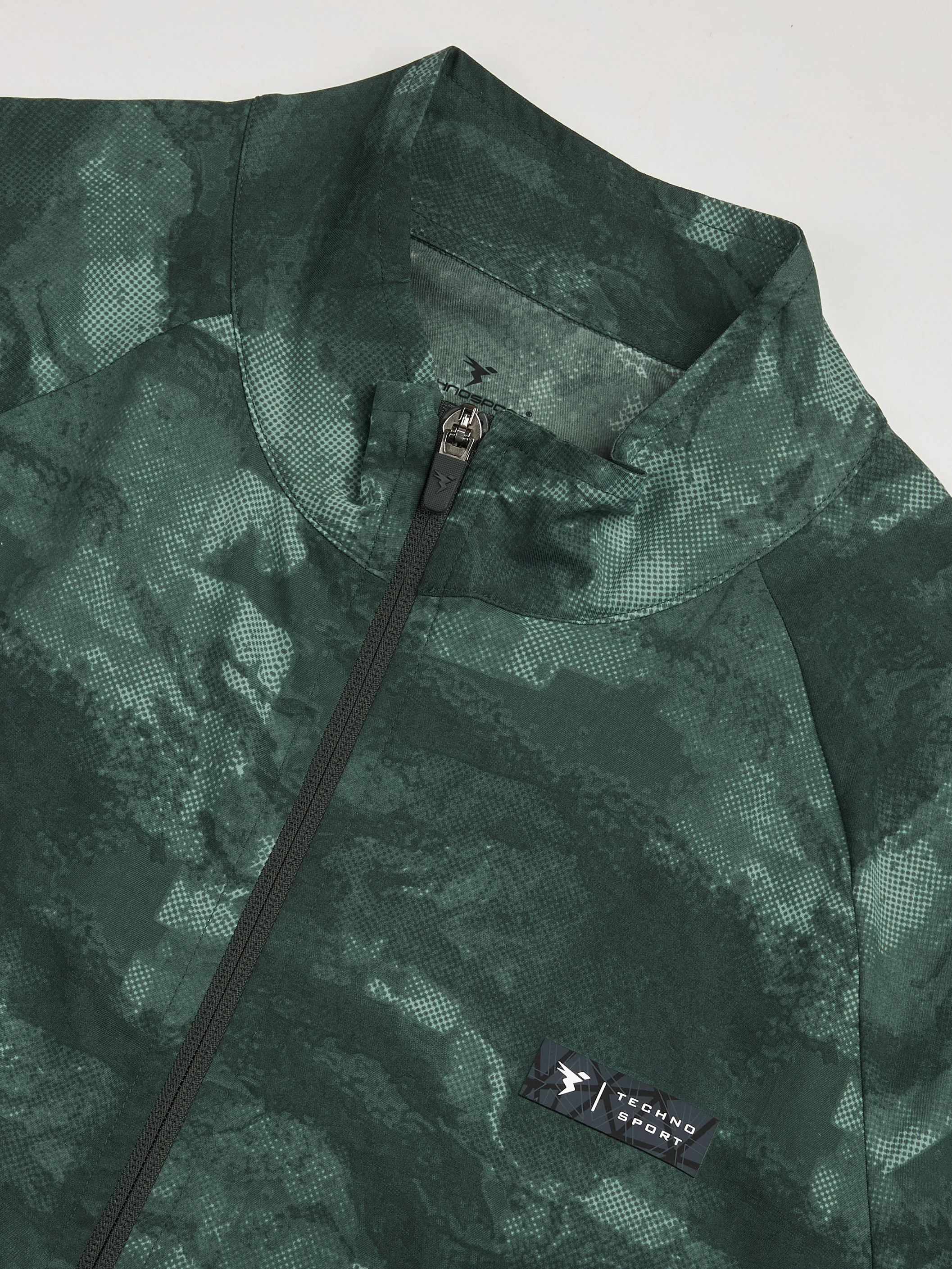Men Printed Slim Fit Mock Neck Jacket with TS FLEXI - Image 8