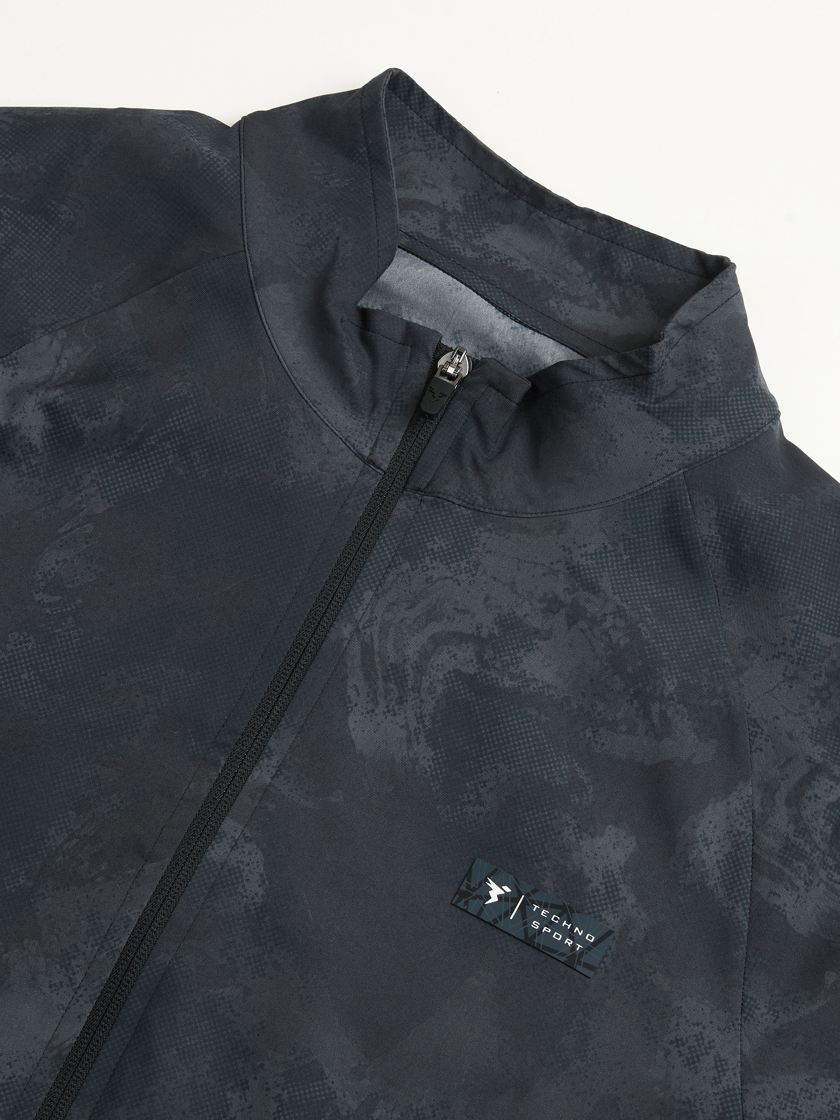Men Printed Slim Fit Mock Neck Jacket with TS FLEXI - Image 5