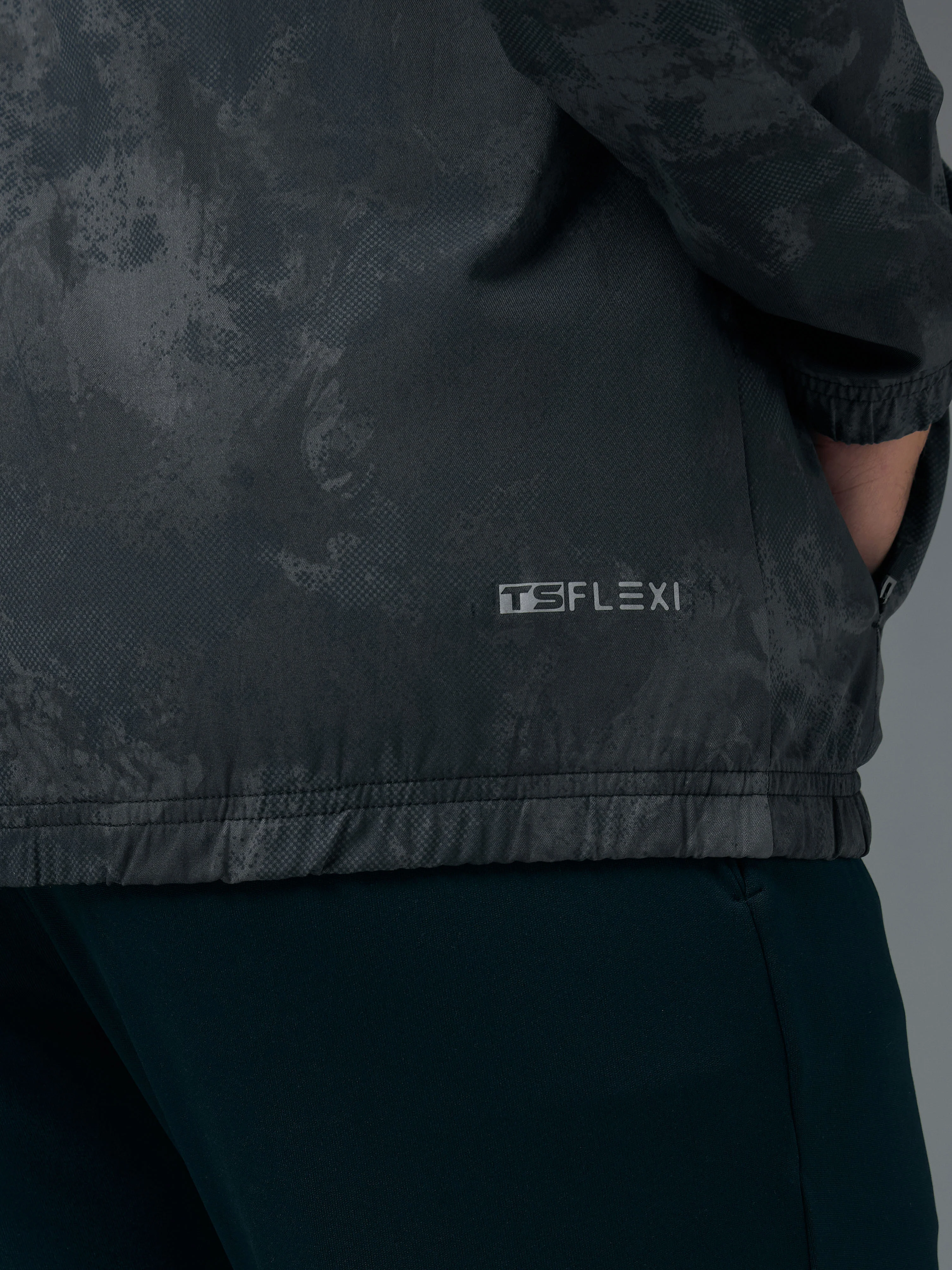 Men Printed Slim Fit Mock Neck Jacket with TS FLEXI - Image 8