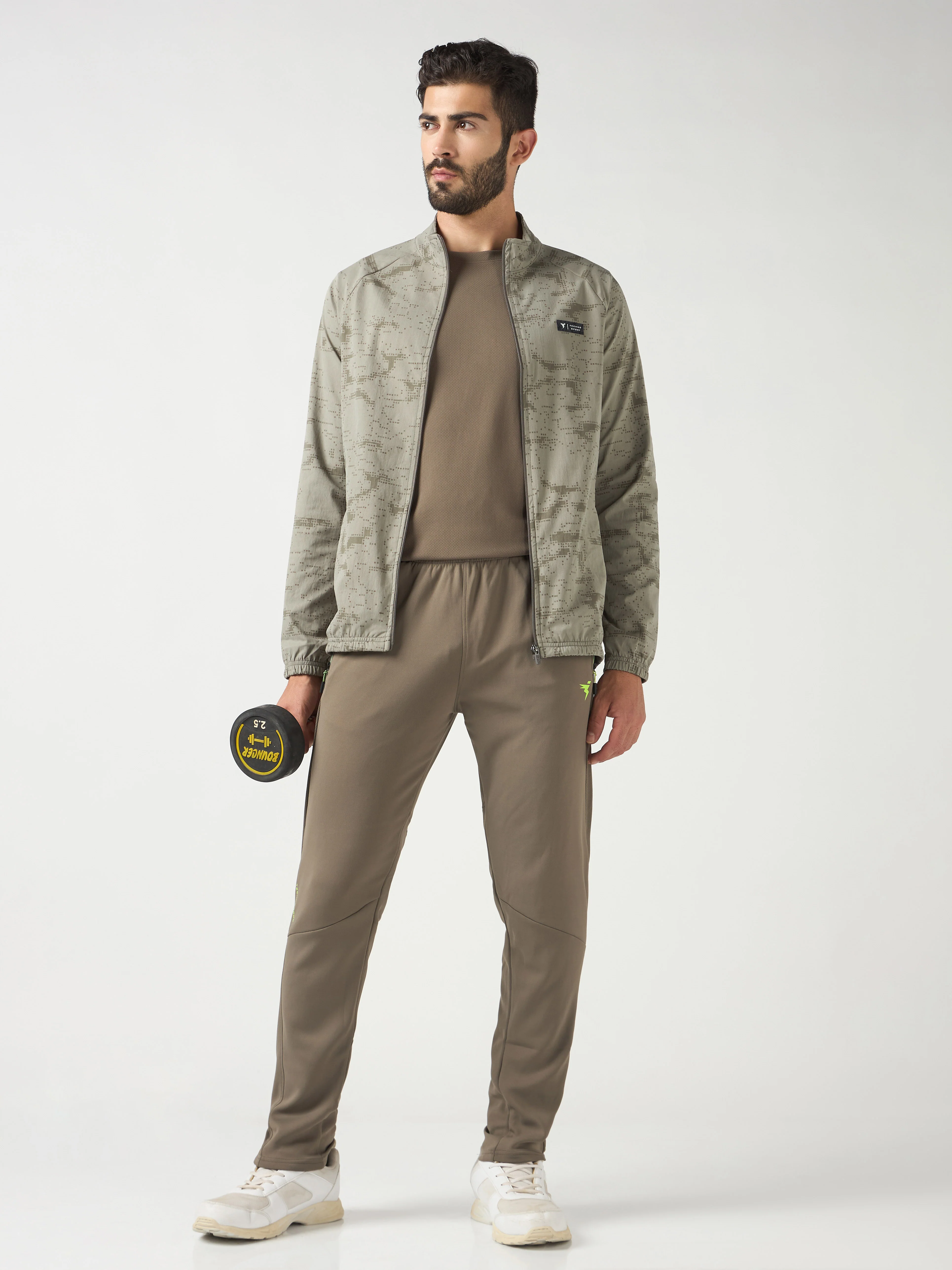 Men Printed Slim Fit Mock Neck Jacket with TS FLEXI - Image 7