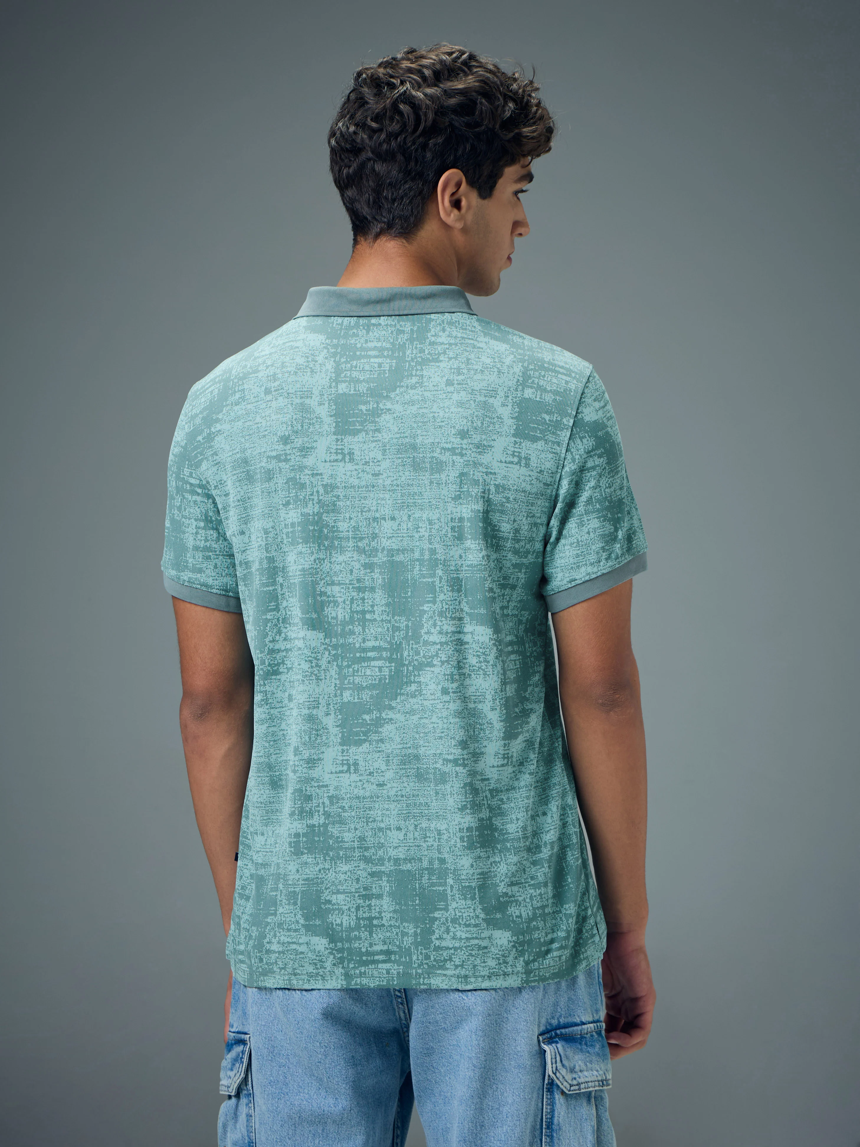 Men Printed Slim Fit Polo Sports T-shirt with MATPIQ - Image 3