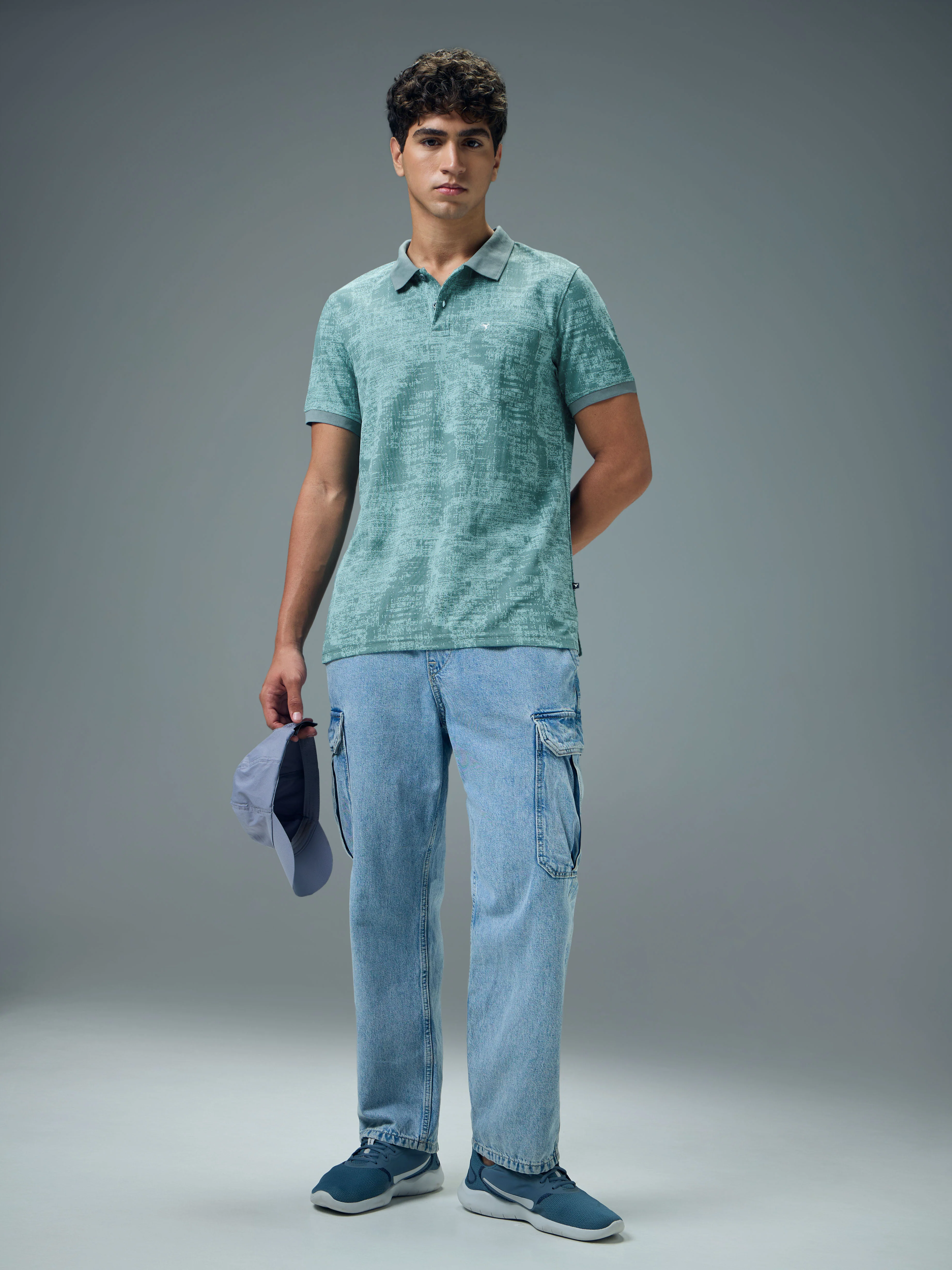 Men Printed Slim Fit Polo Sports T-shirt with MATPIQ - Image 5