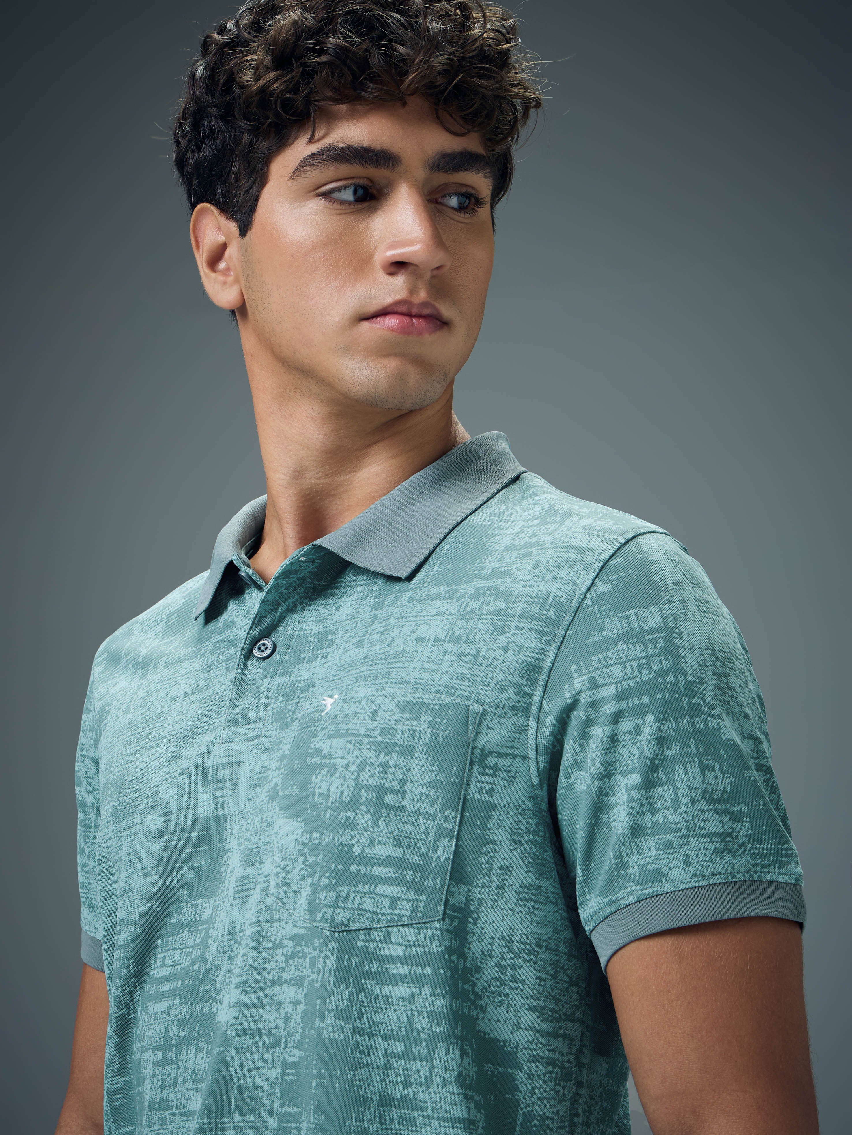 Men Printed Slim Fit Polo Sports T-shirt with MATPIQ - Image 6