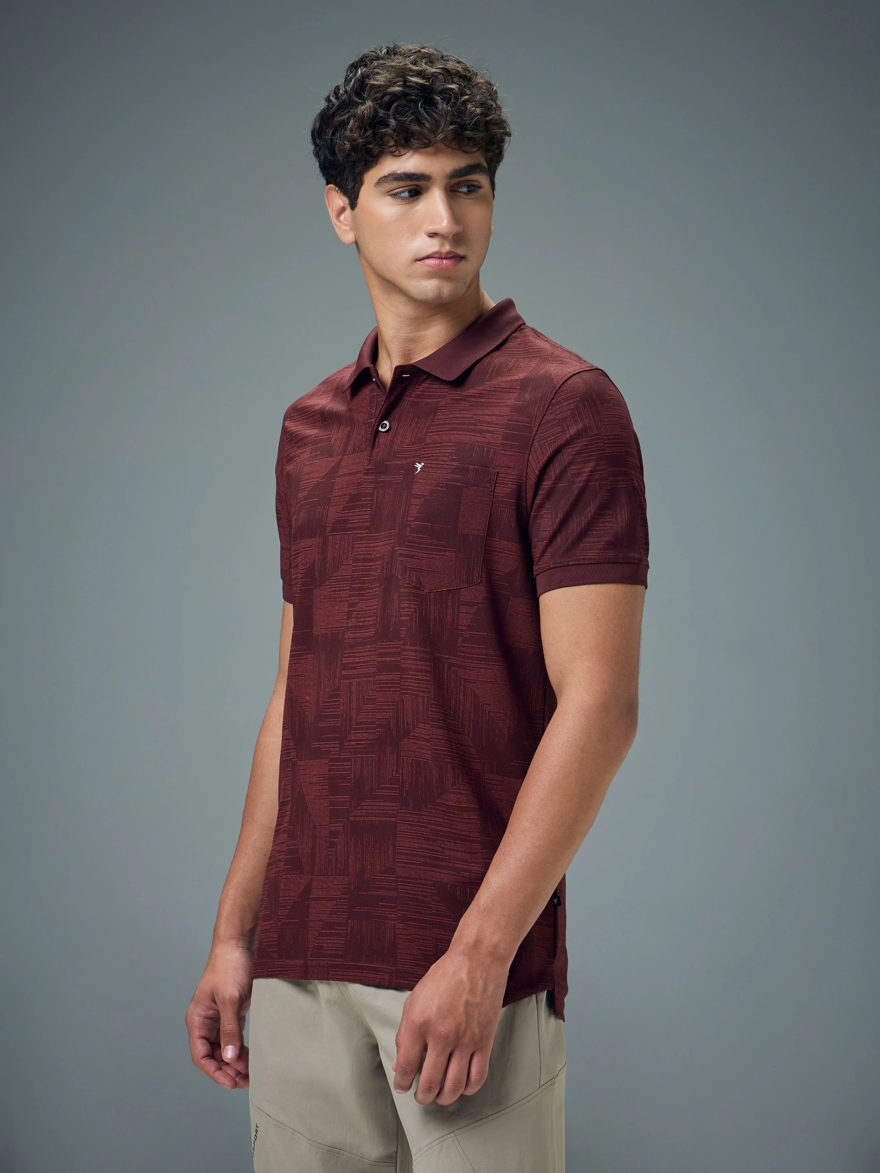 Men Printed Slim Fit Polo Sports T-shirt with MATPIQ - Image 4