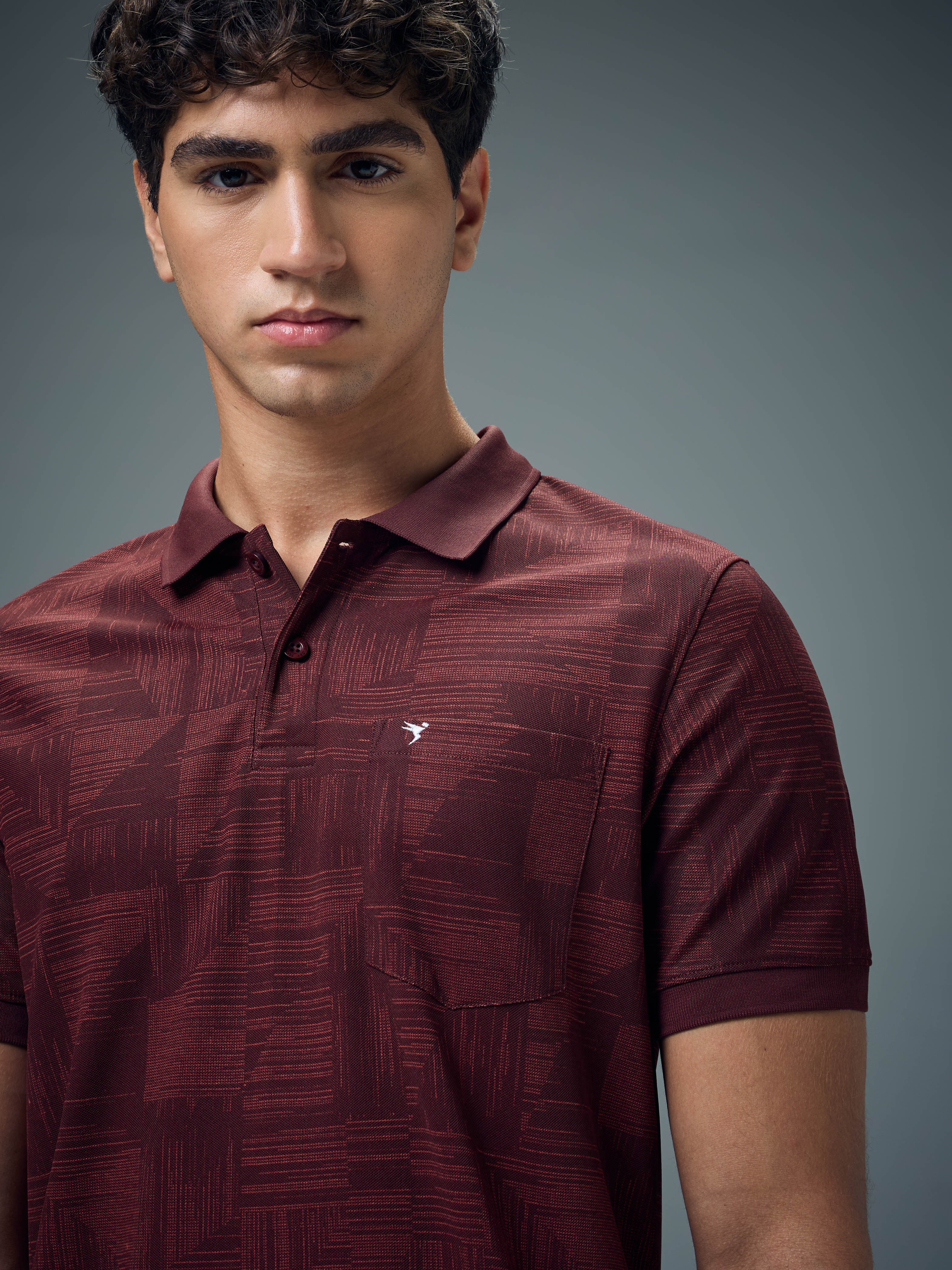 Men Printed Slim Fit Polo Sports T-shirt with MATPIQ - Image 6