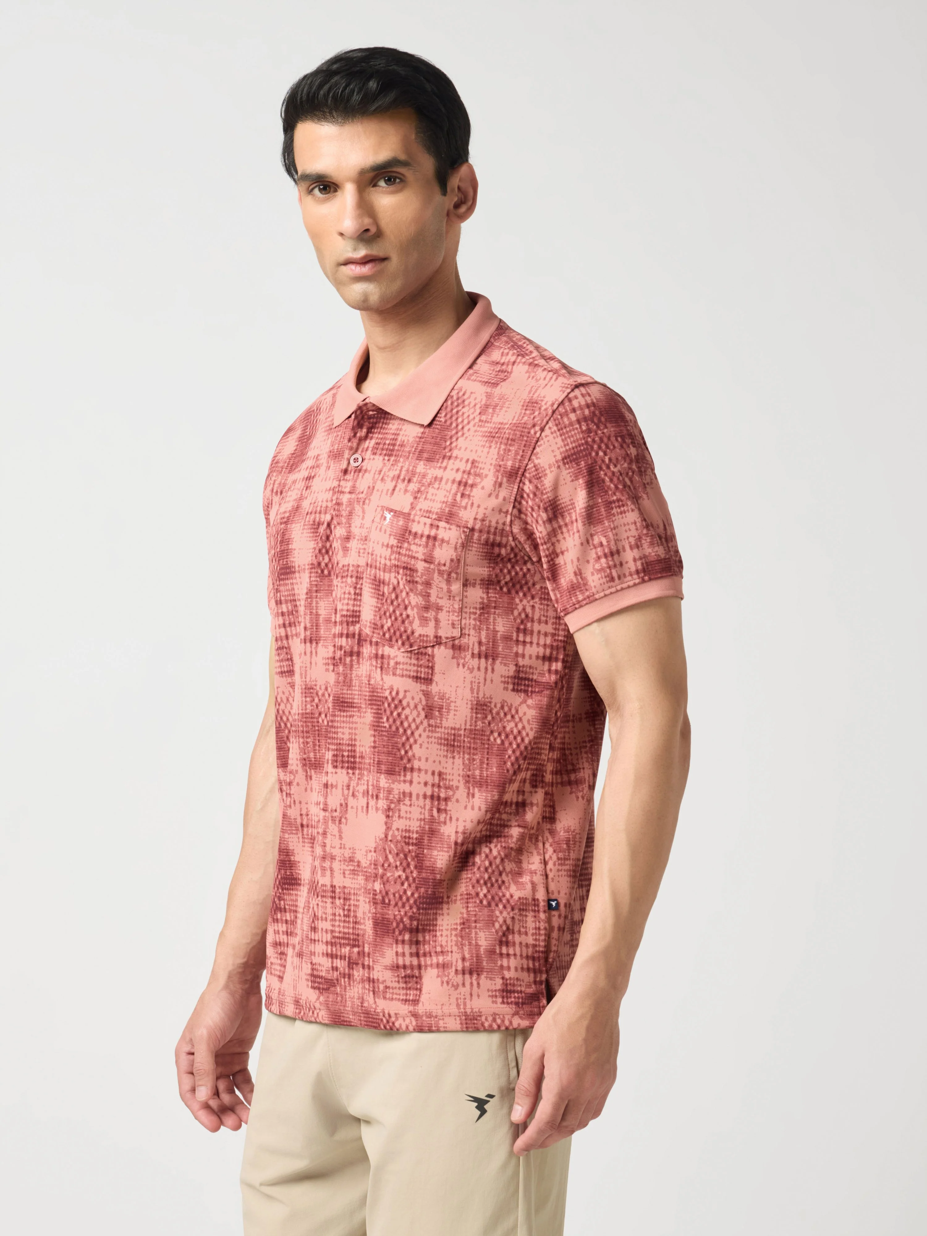 Men Printed Slim Fit Polo Sports T-shirt with MATPIQ - Image 4