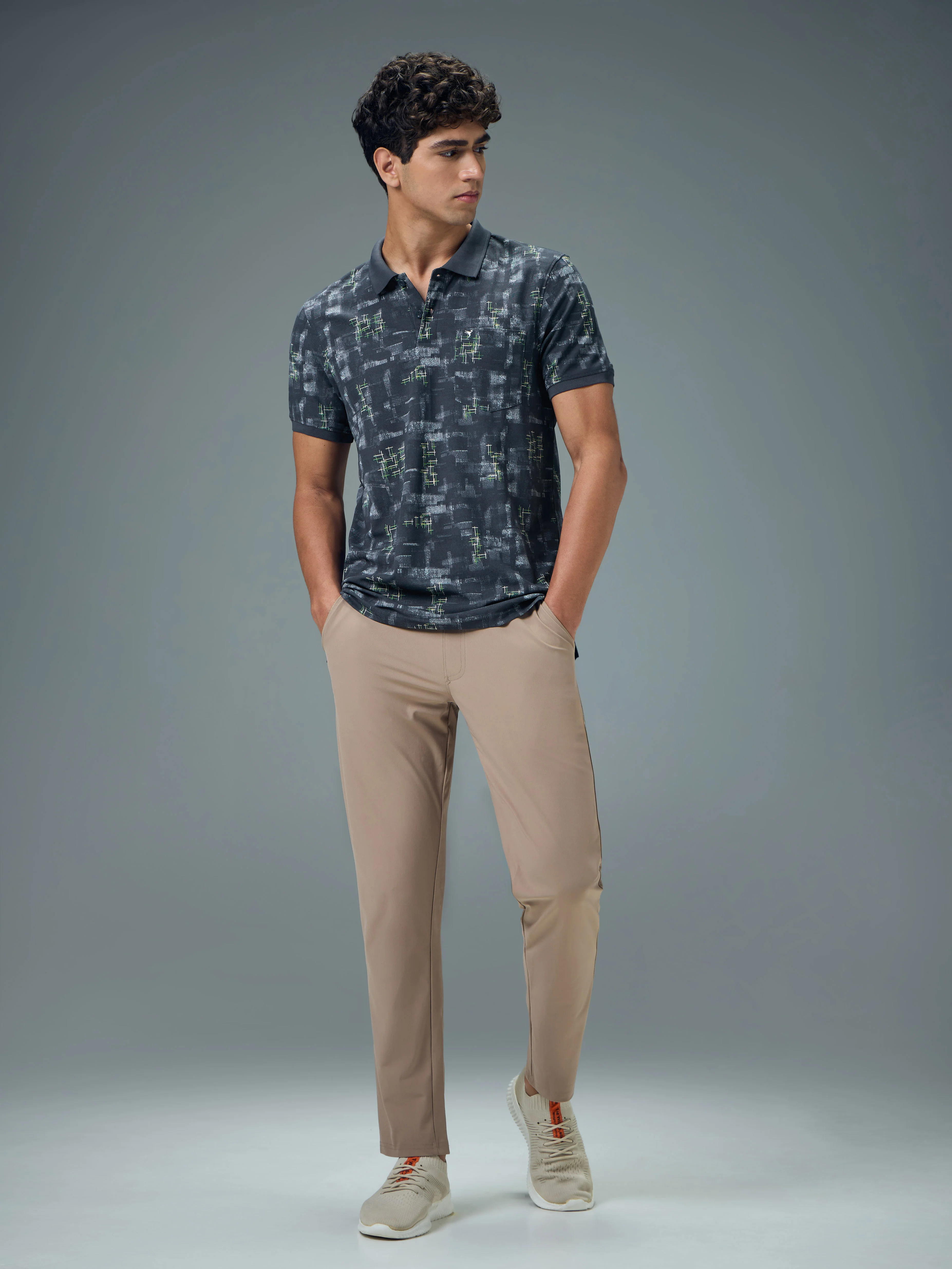 Men Printed Slim Fit Polo Sports T-shirt with MATPIQ - Image 5