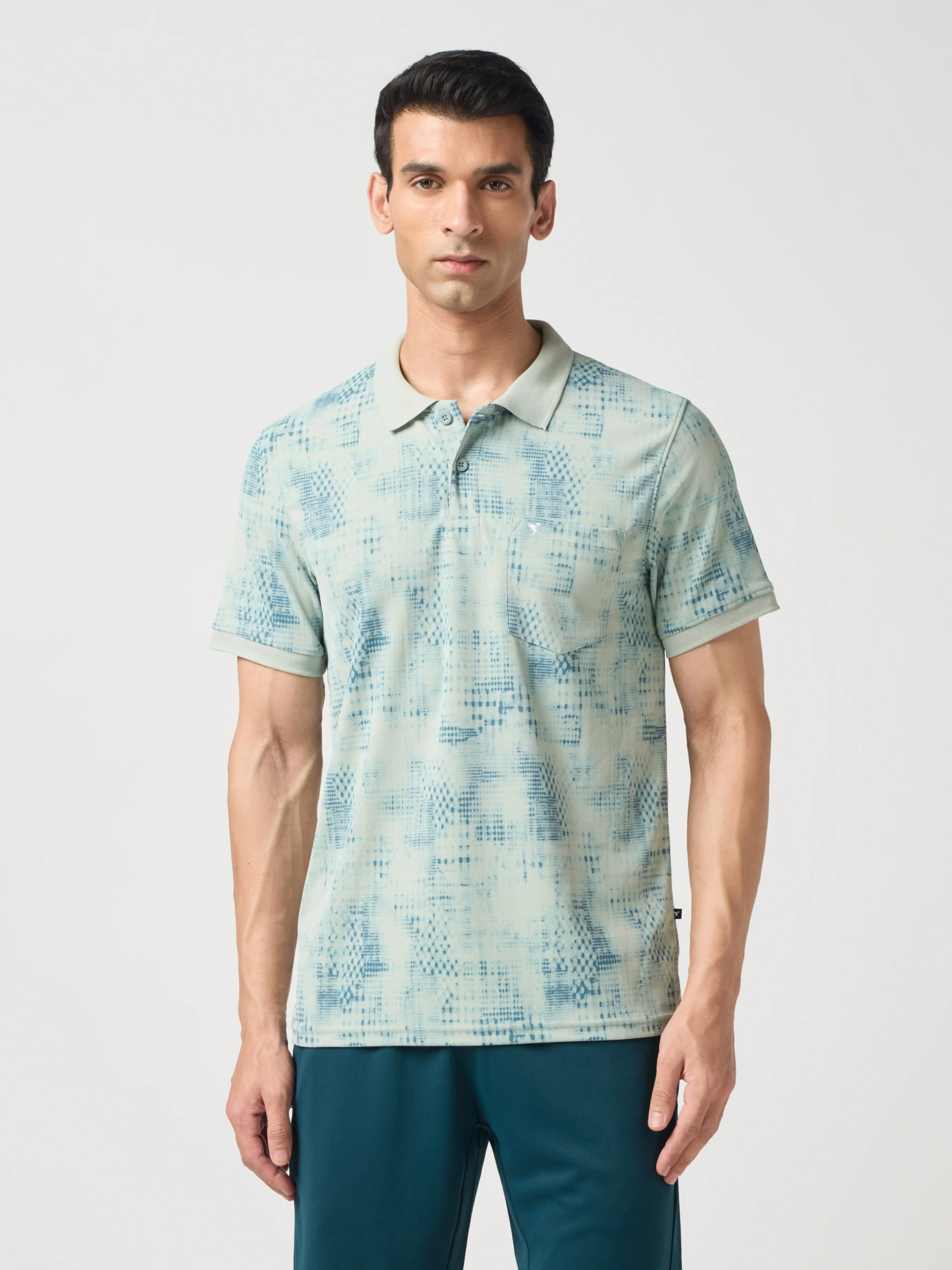 Men Printed Slim Fit Polo Sports T-shirt with MATPIQ - Image 2
