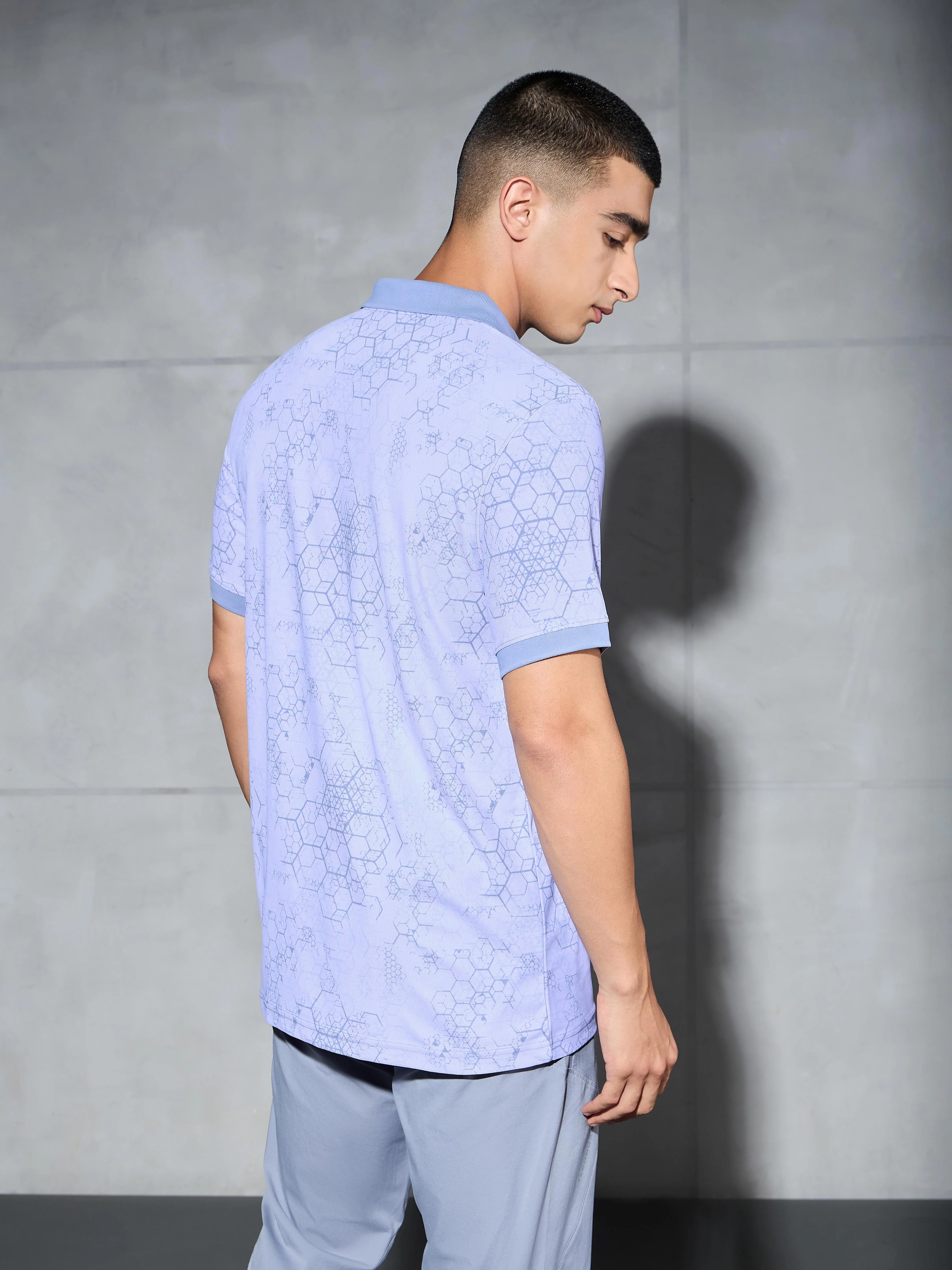 Men Printed Slim Fit Polo T-shirt with MATPIQ - Image 3