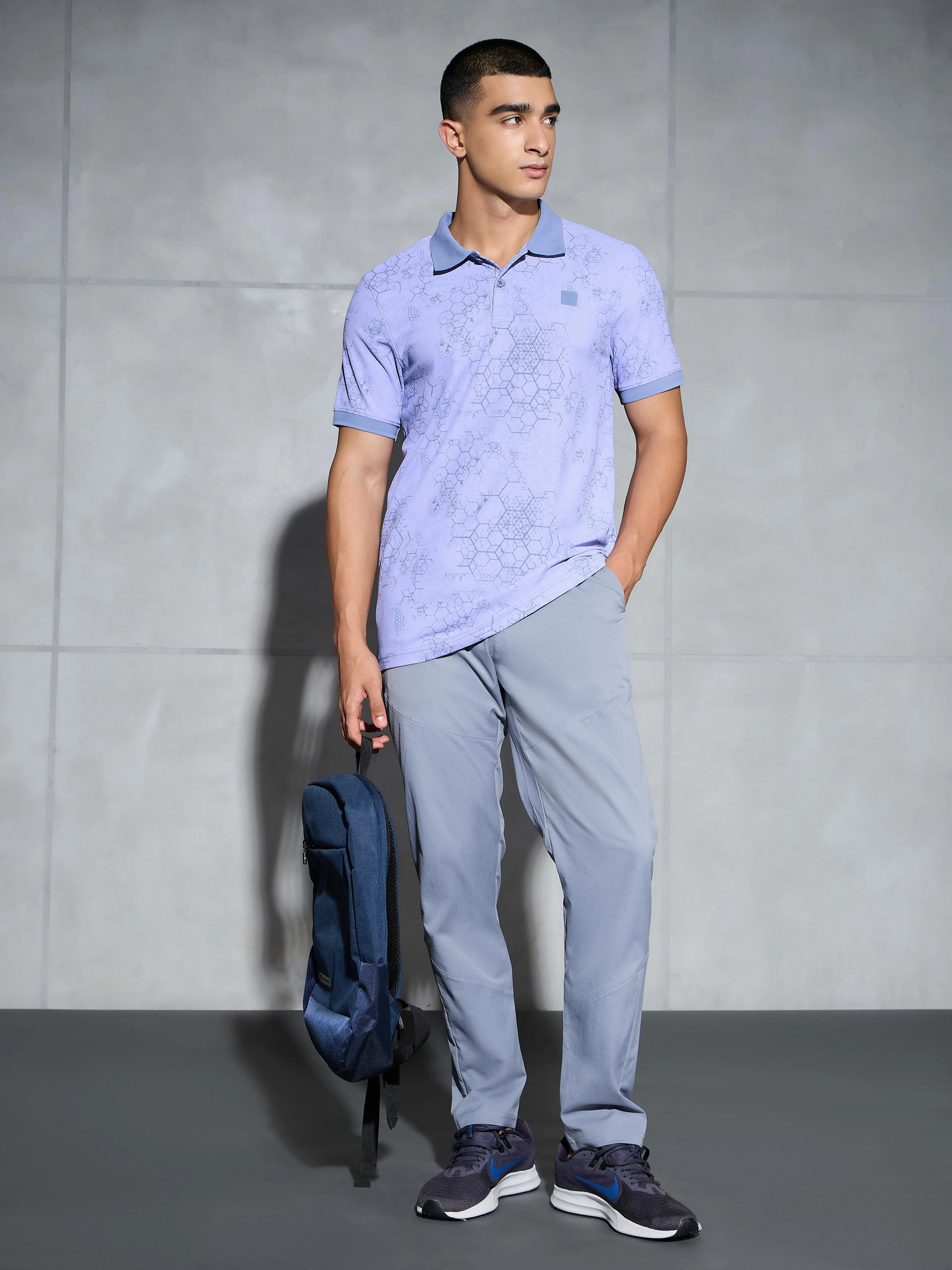 Men Printed Slim Fit Polo T-shirt with MATPIQ - Image 5