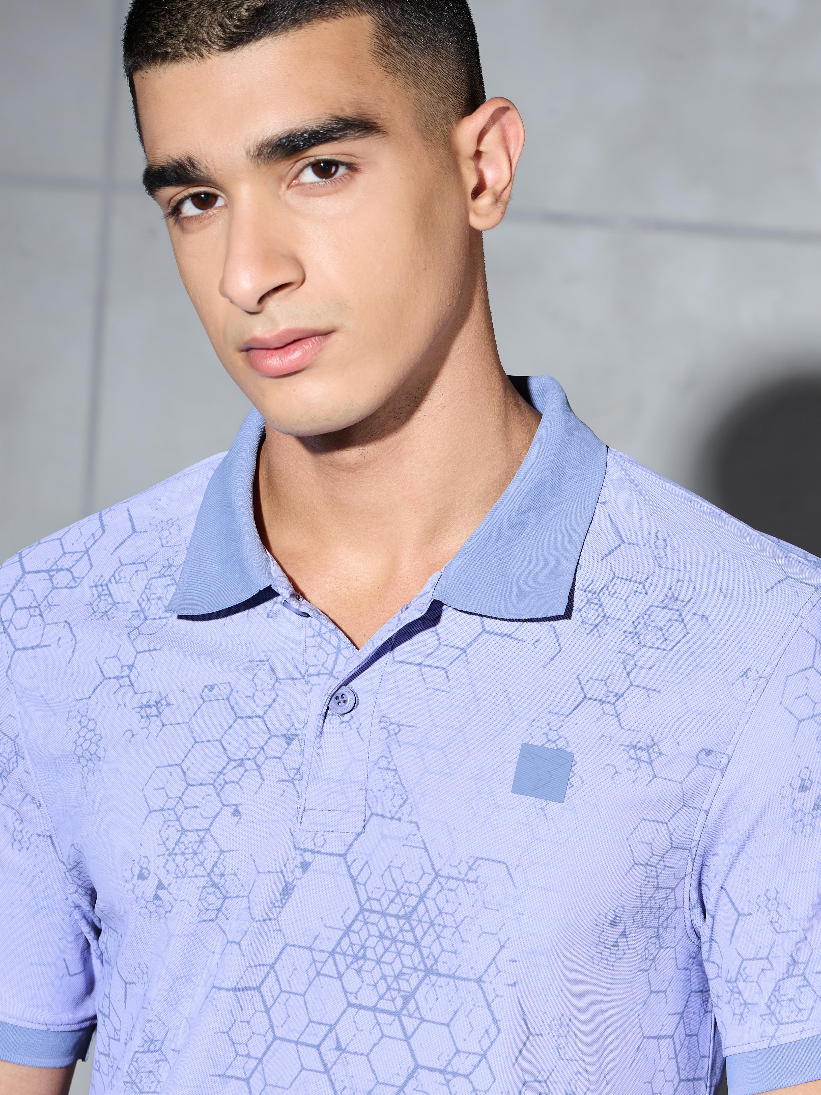 Men Printed Slim Fit Polo T-shirt with MATPIQ - Image 6