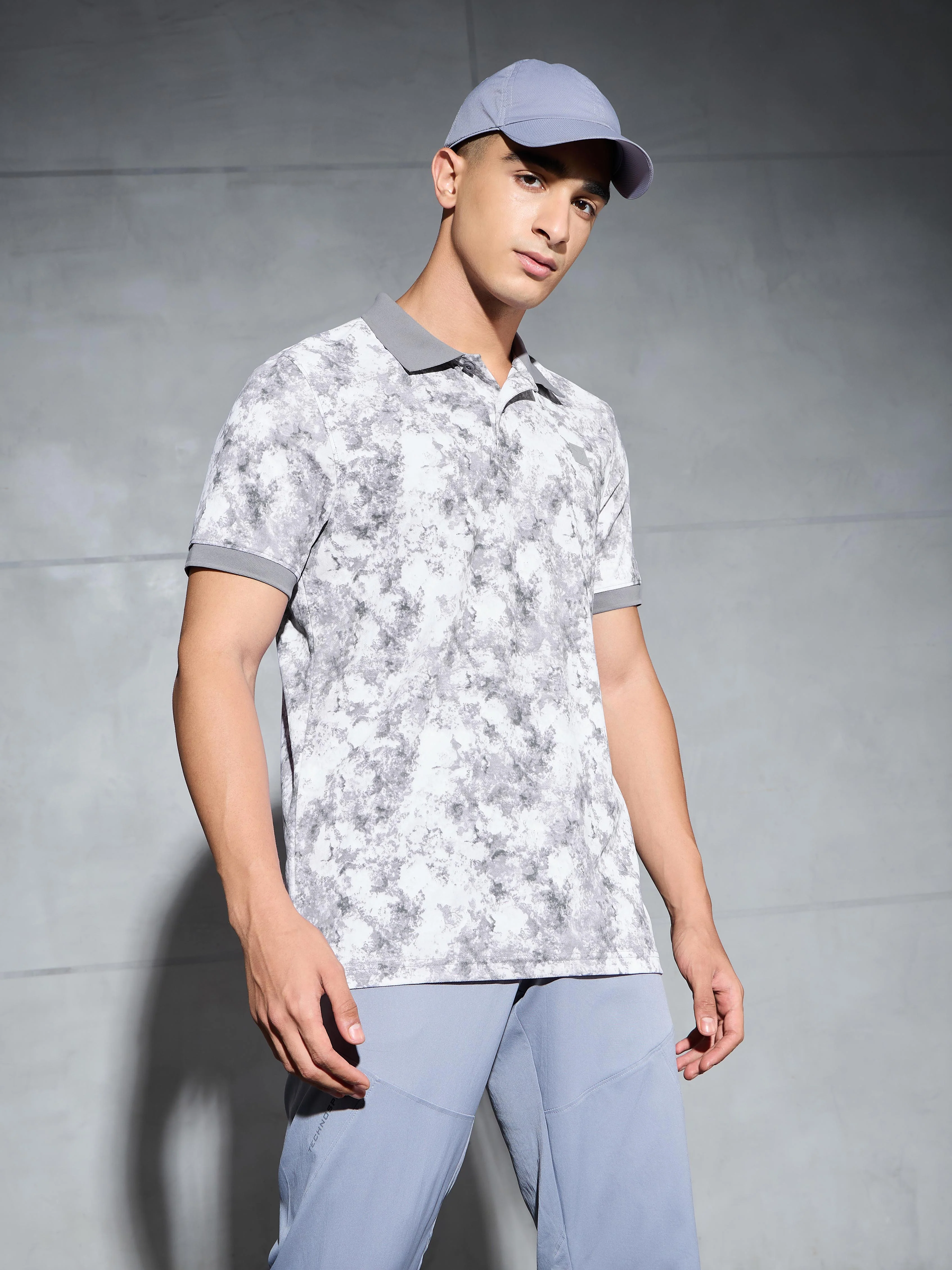Men Printed Slim Fit Polo T-shirt with MATPIQ - Image 2