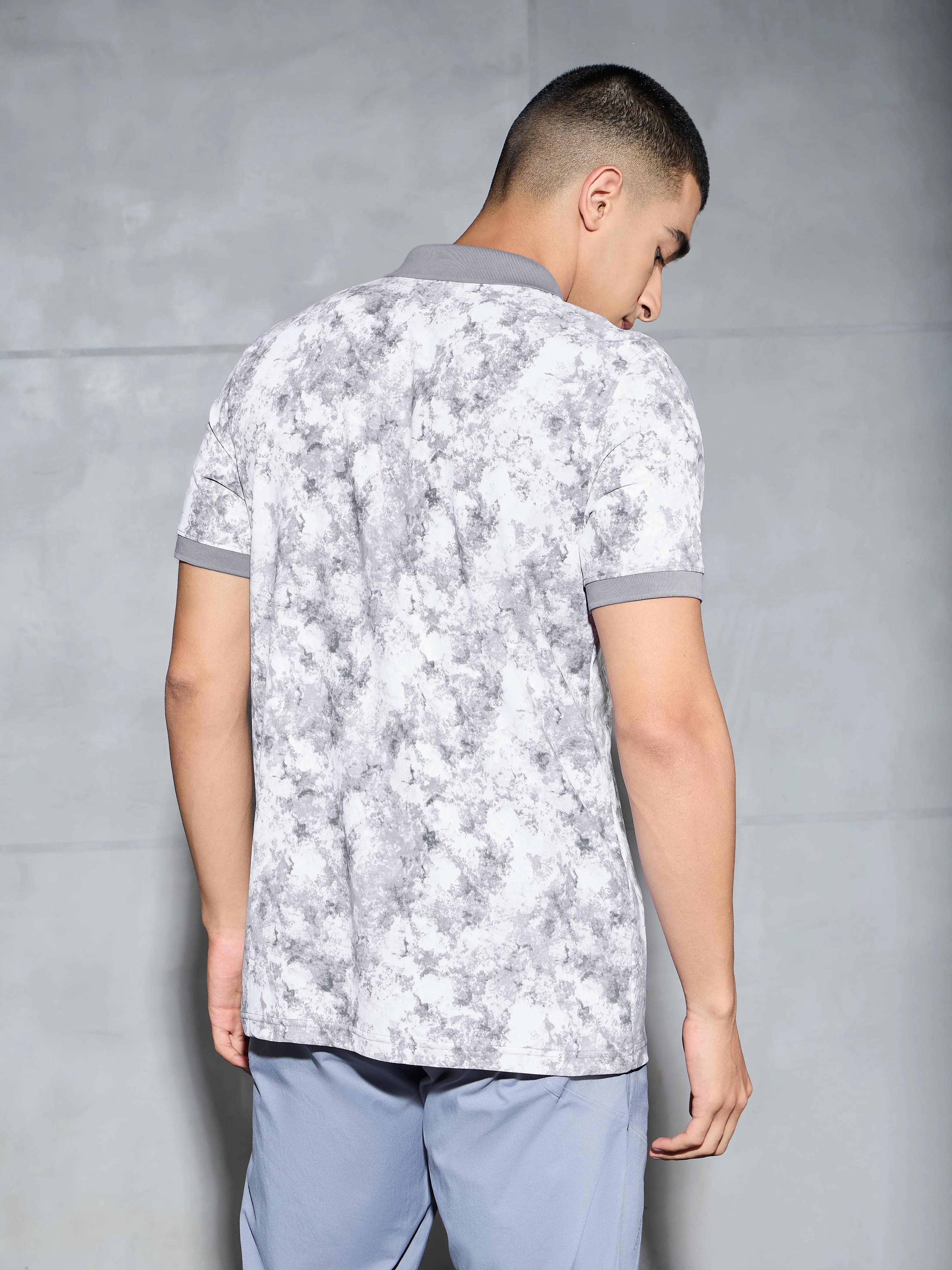 Men Printed Slim Fit Polo T-shirt with MATPIQ - Image 4