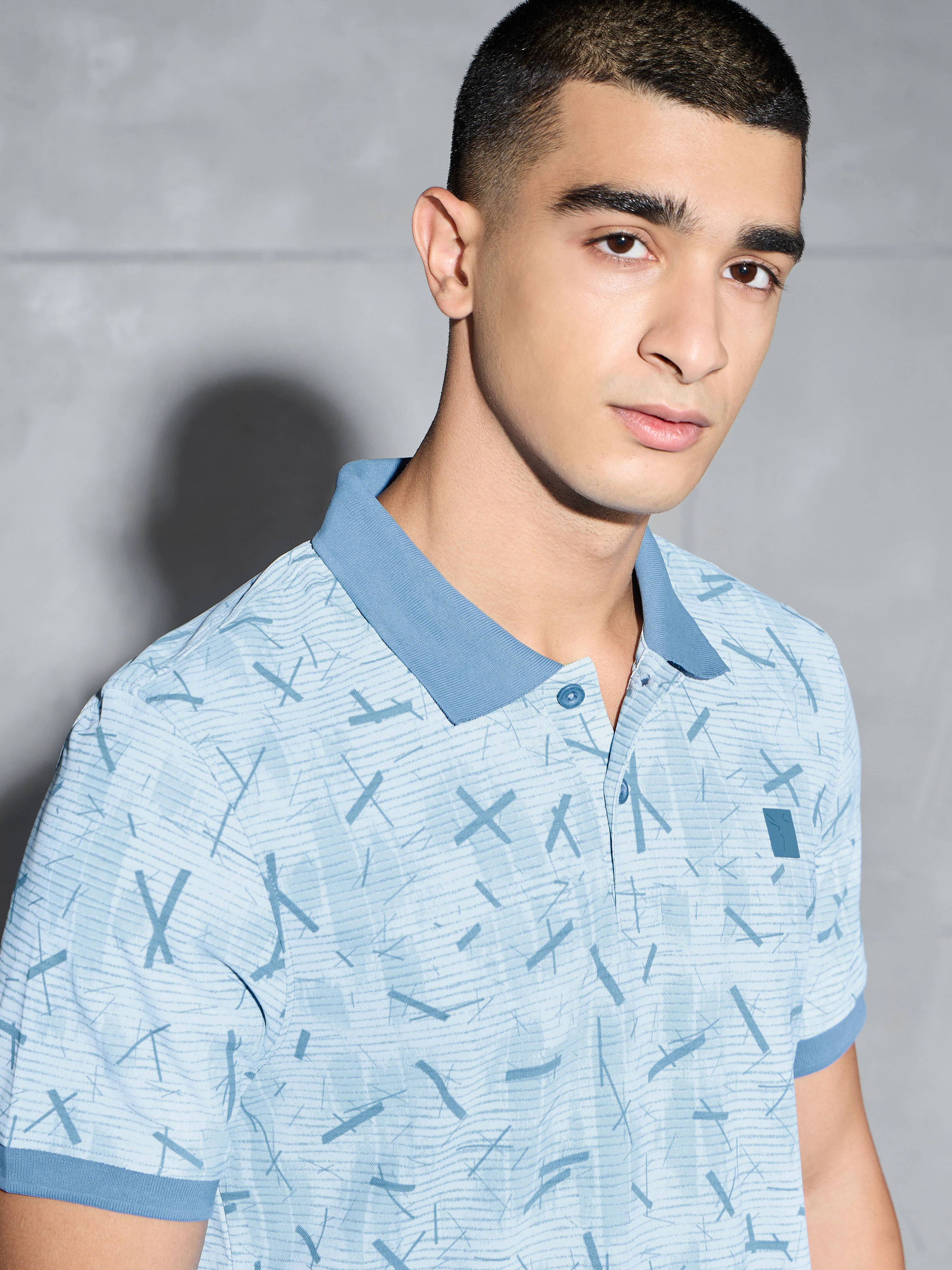 Men Printed Slim Fit Polo T-shirt with MATPIQ - Image 6