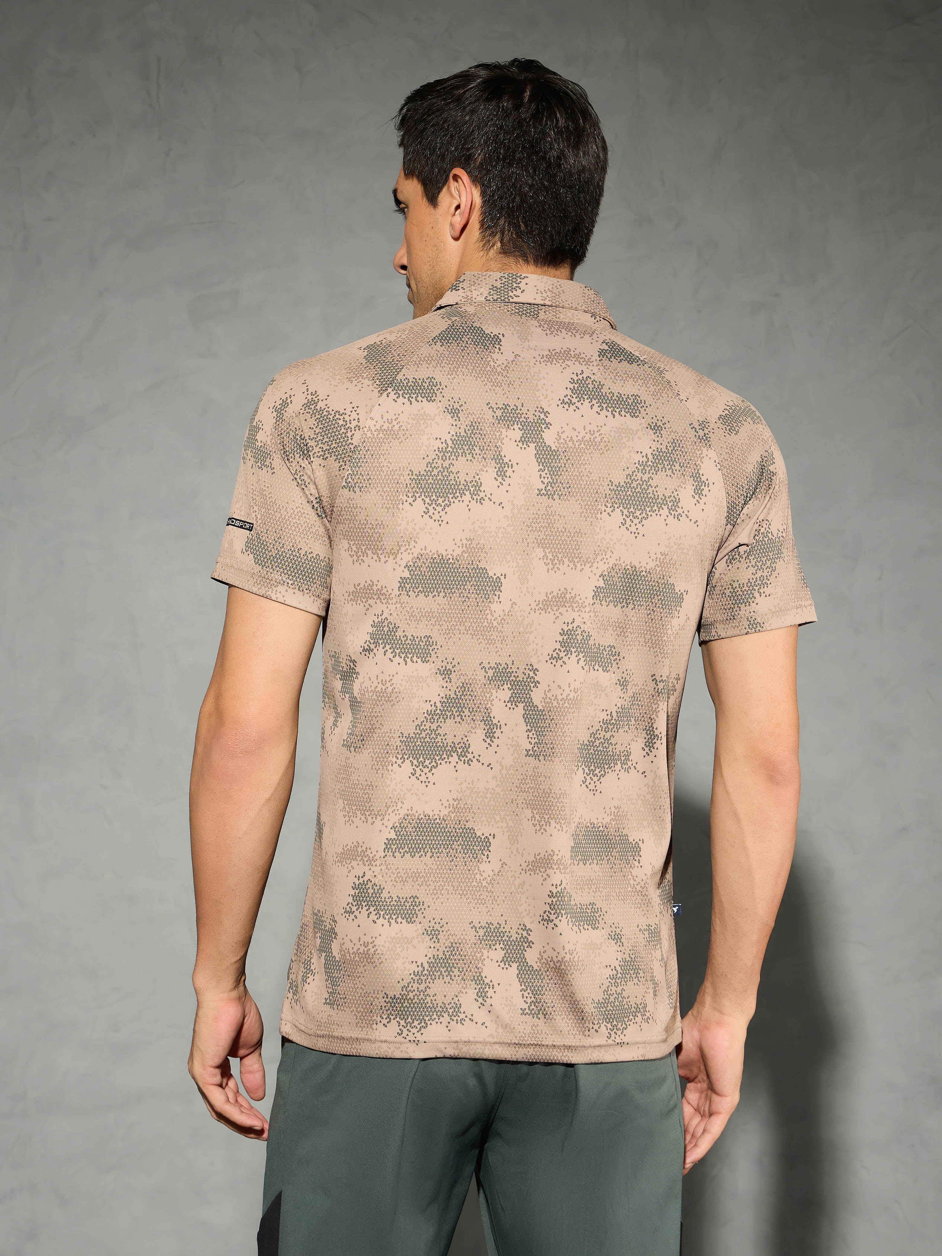 Men Printed Slim Fit Polo T-shirt with TECHNOCOOL+ - Image 3