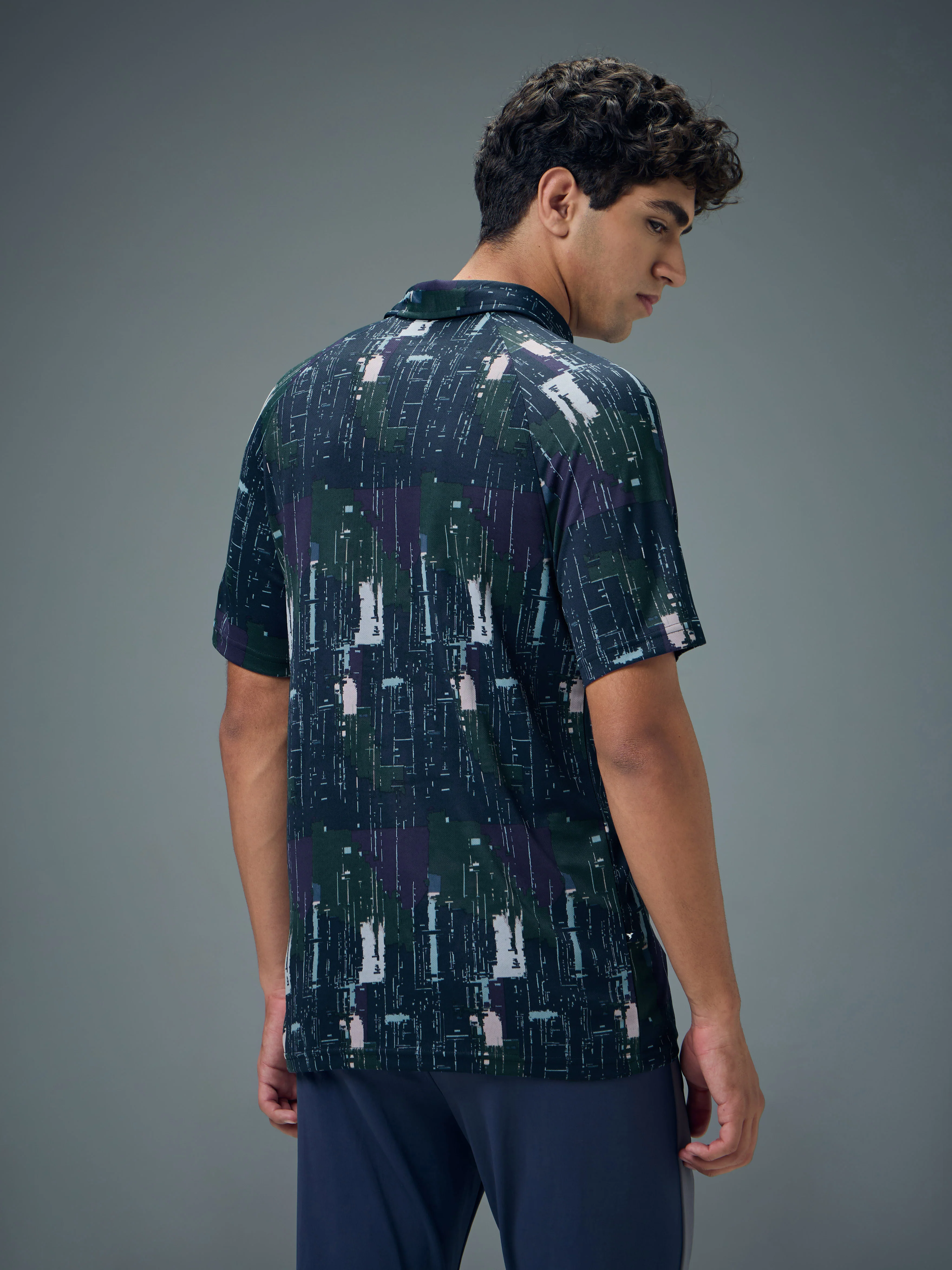 Men Printed Slim Fit Polo T-shirt with TECHNOCOOL+ - Image 3