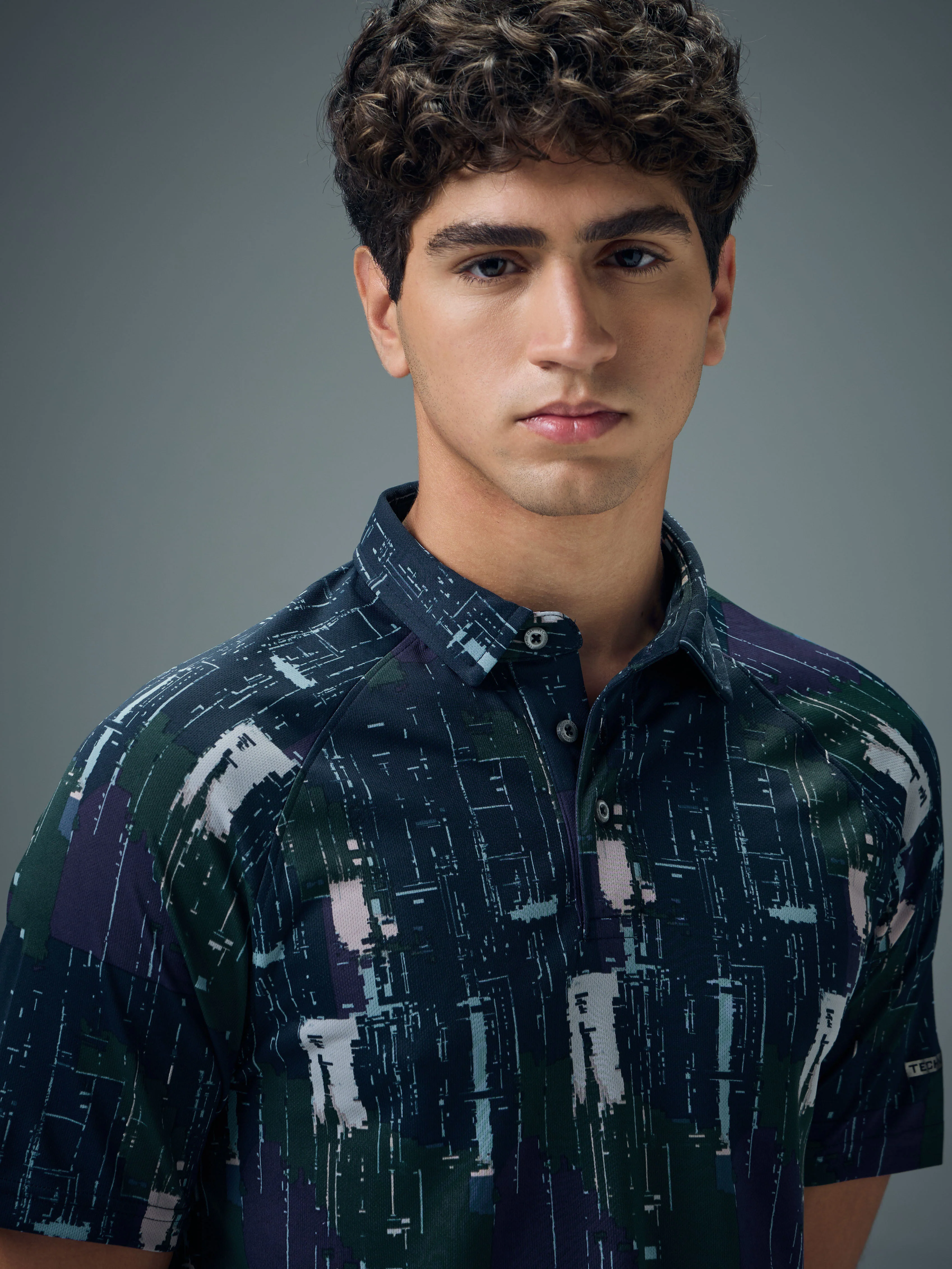Men Printed Slim Fit Polo T-shirt with TECHNOCOOL+ - Image 6