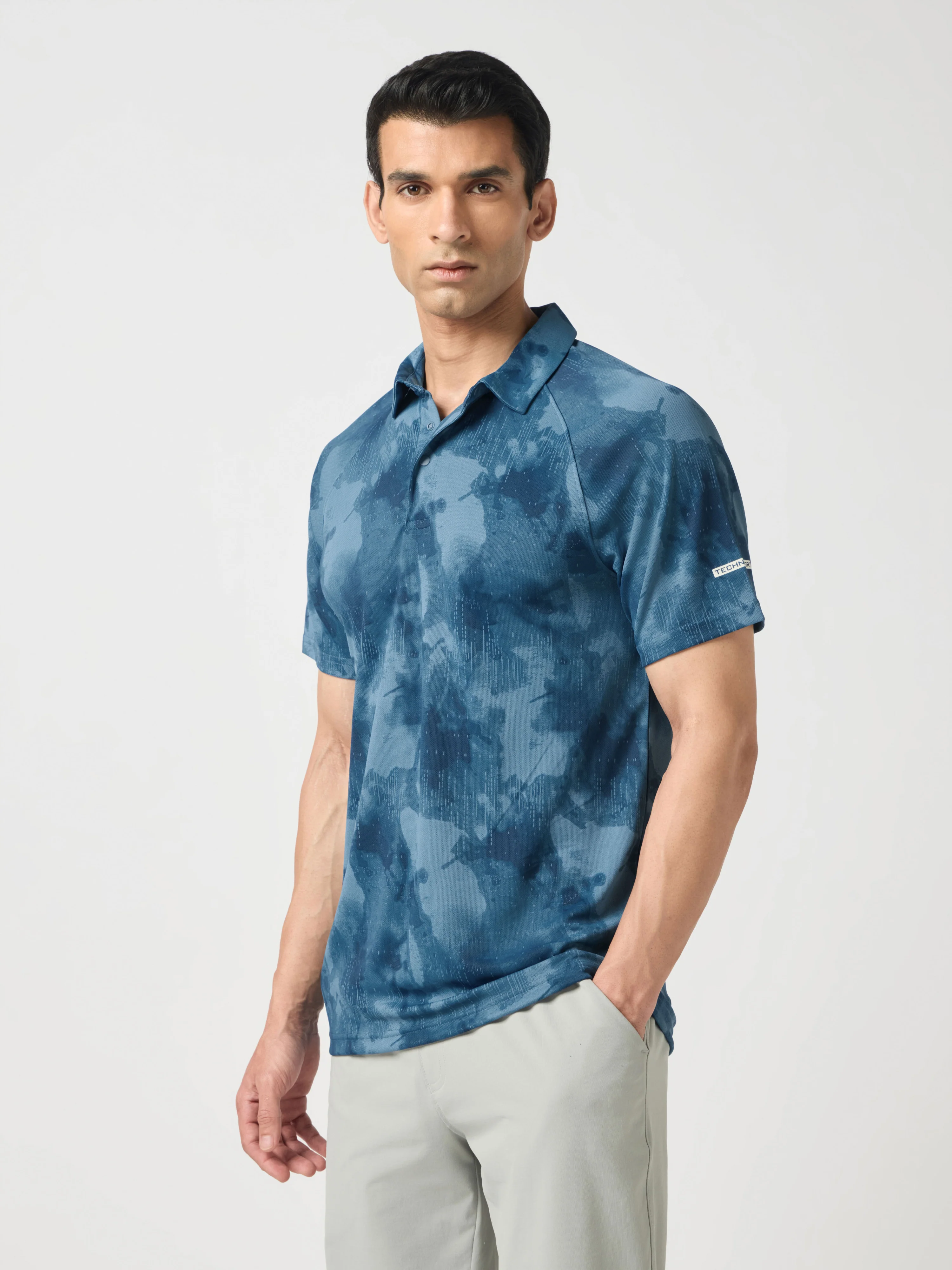 Men Printed Slim Fit Polo T-shirt with TECHNOCOOL+ - Image 4