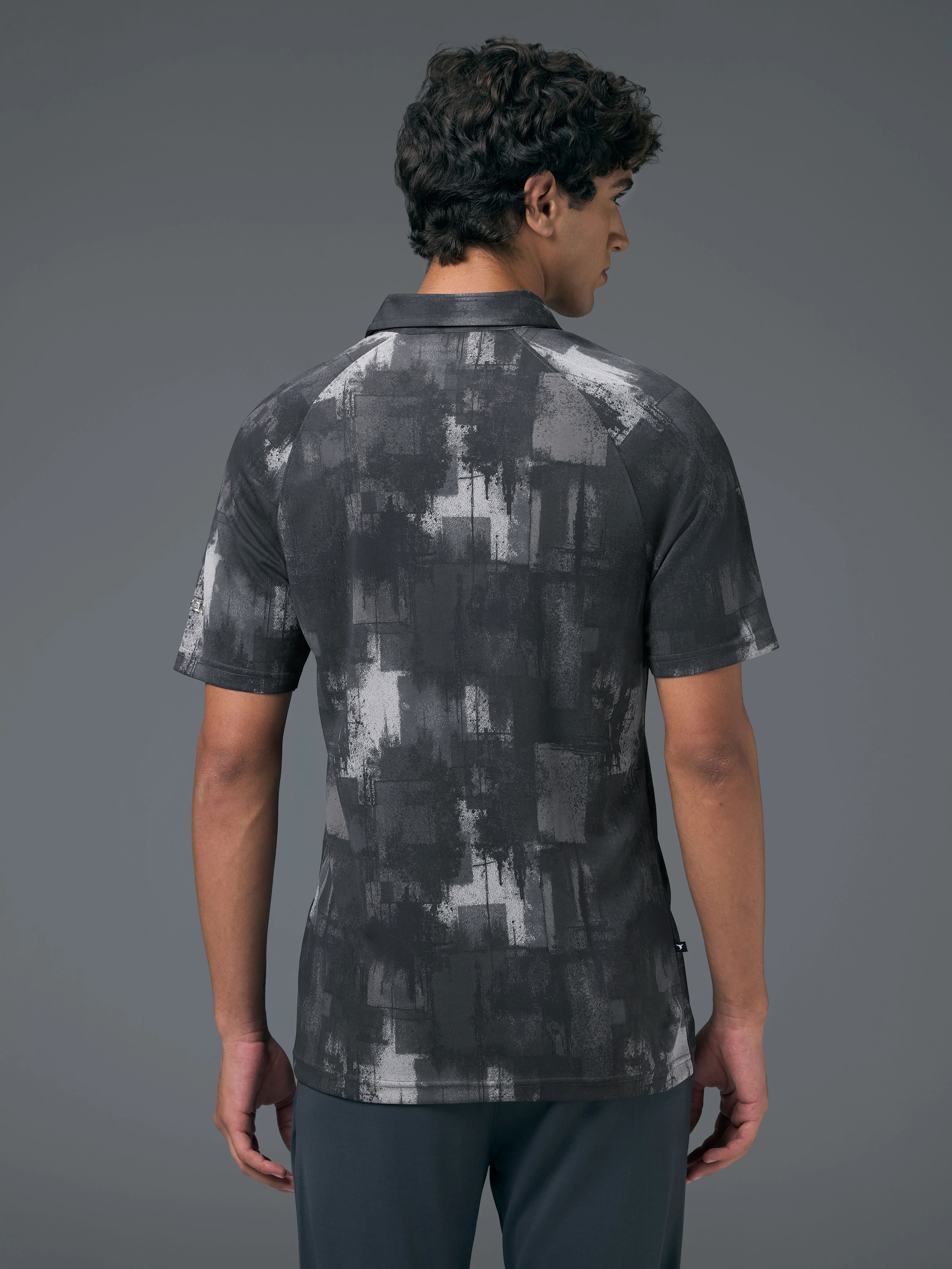 Men Printed Slim Fit Polo T-shirt with TECHNOCOOL+ - Image 3