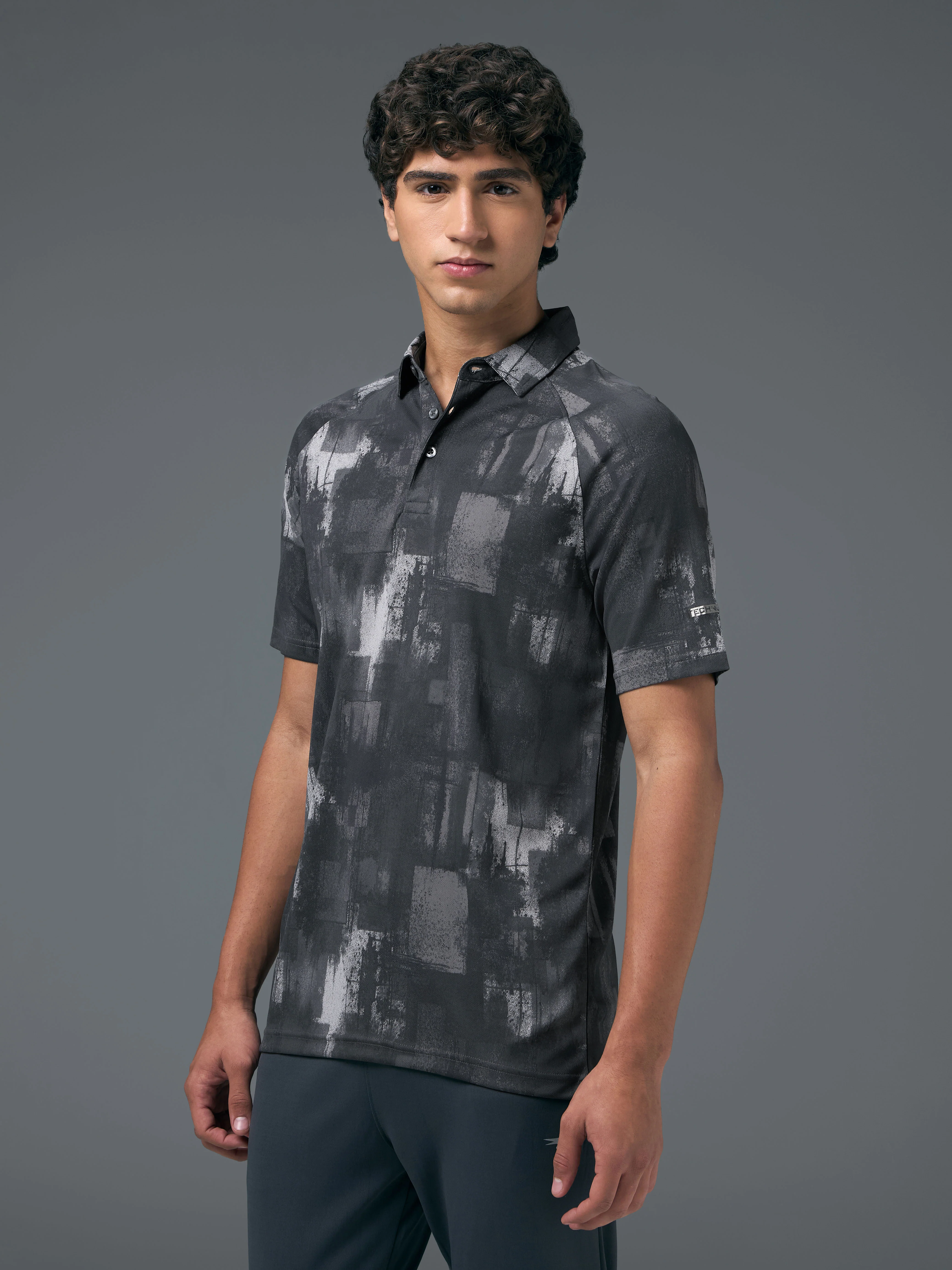 Men Printed Slim Fit Polo T-shirt with TECHNOCOOL+ - Image 4