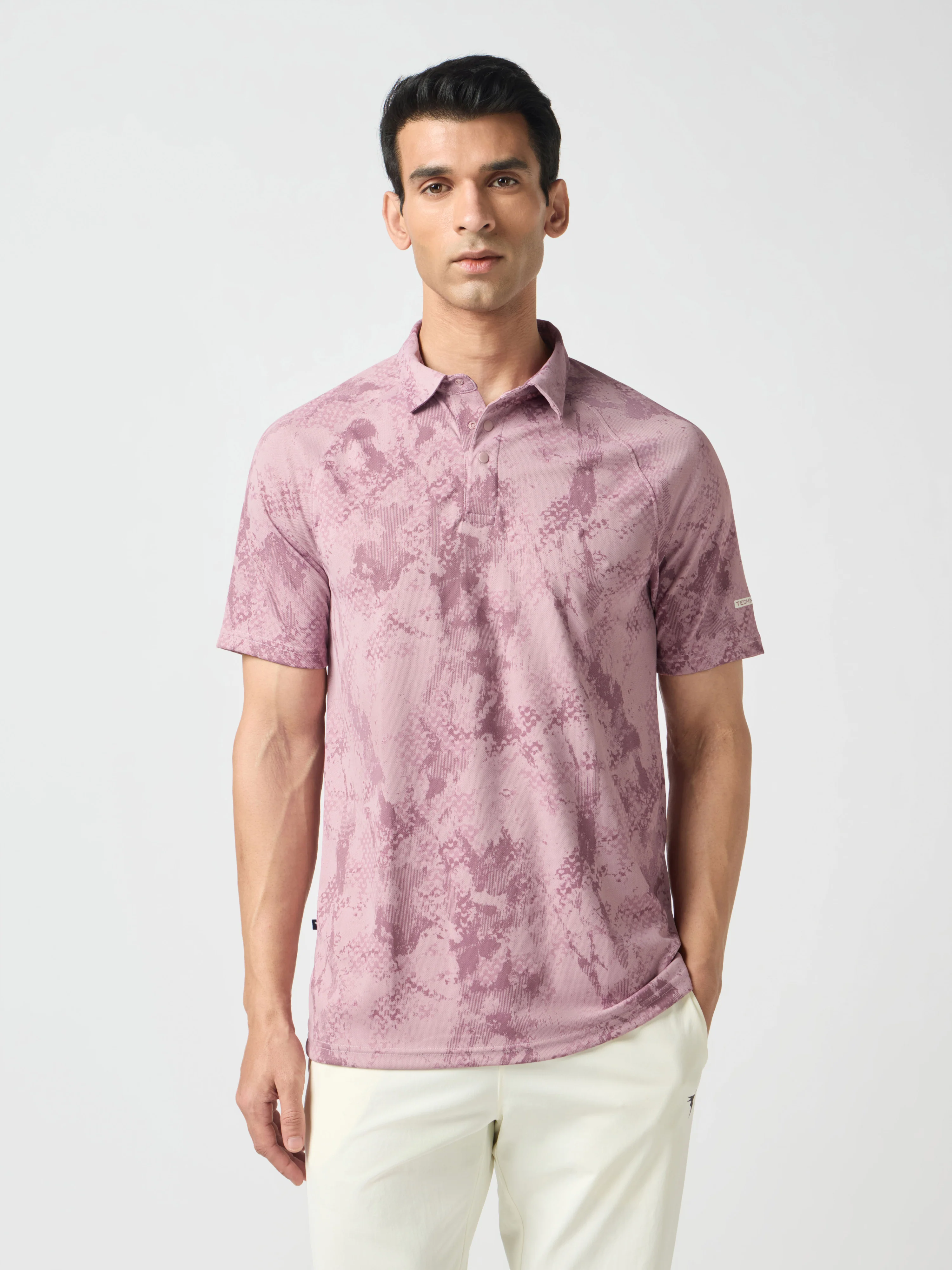 Men Printed Slim Fit Polo T-shirt with TECHNOCOOL+ - Image 2