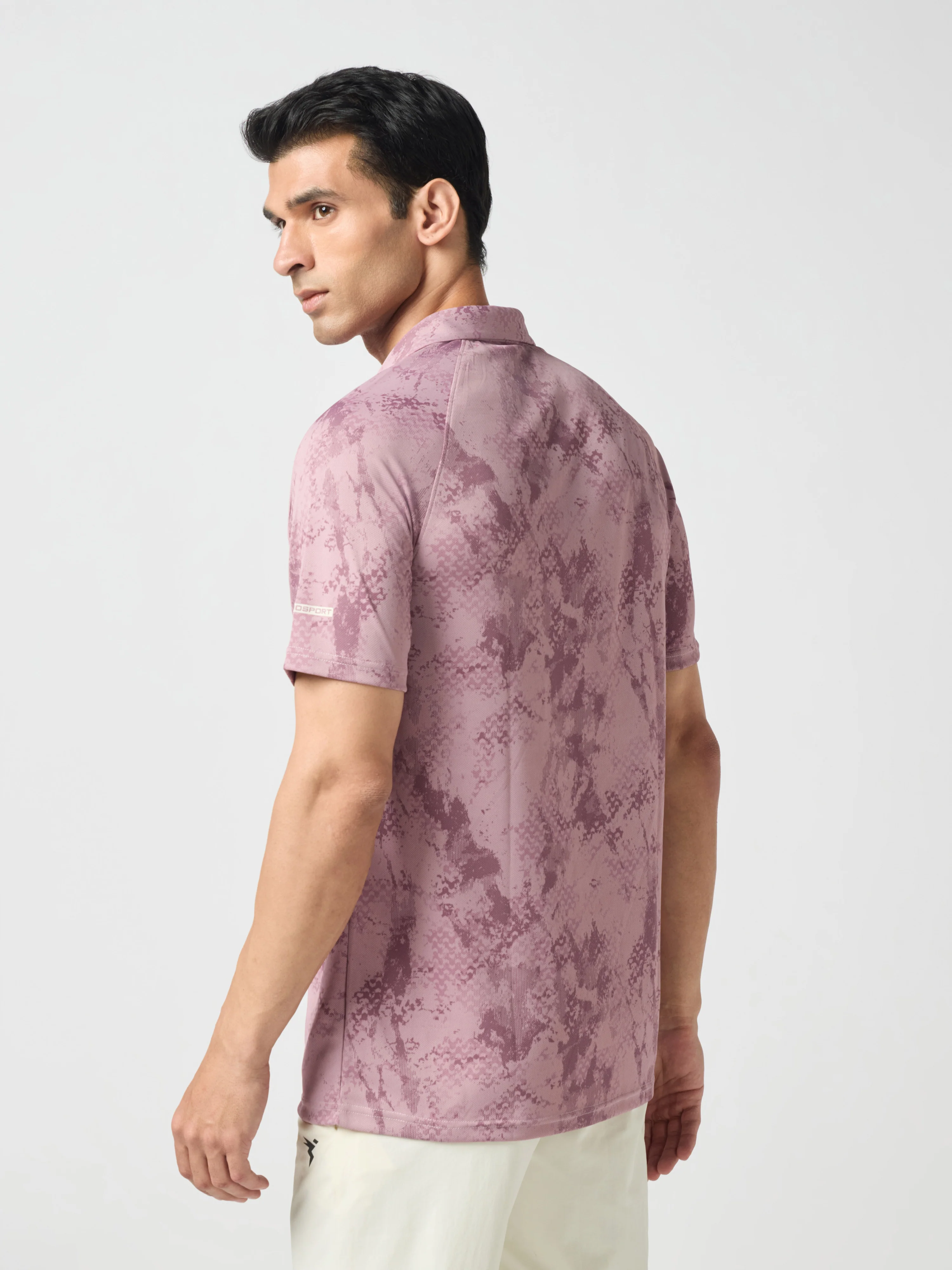 Men Printed Slim Fit Polo T-shirt with TECHNOCOOL+ - Image 3