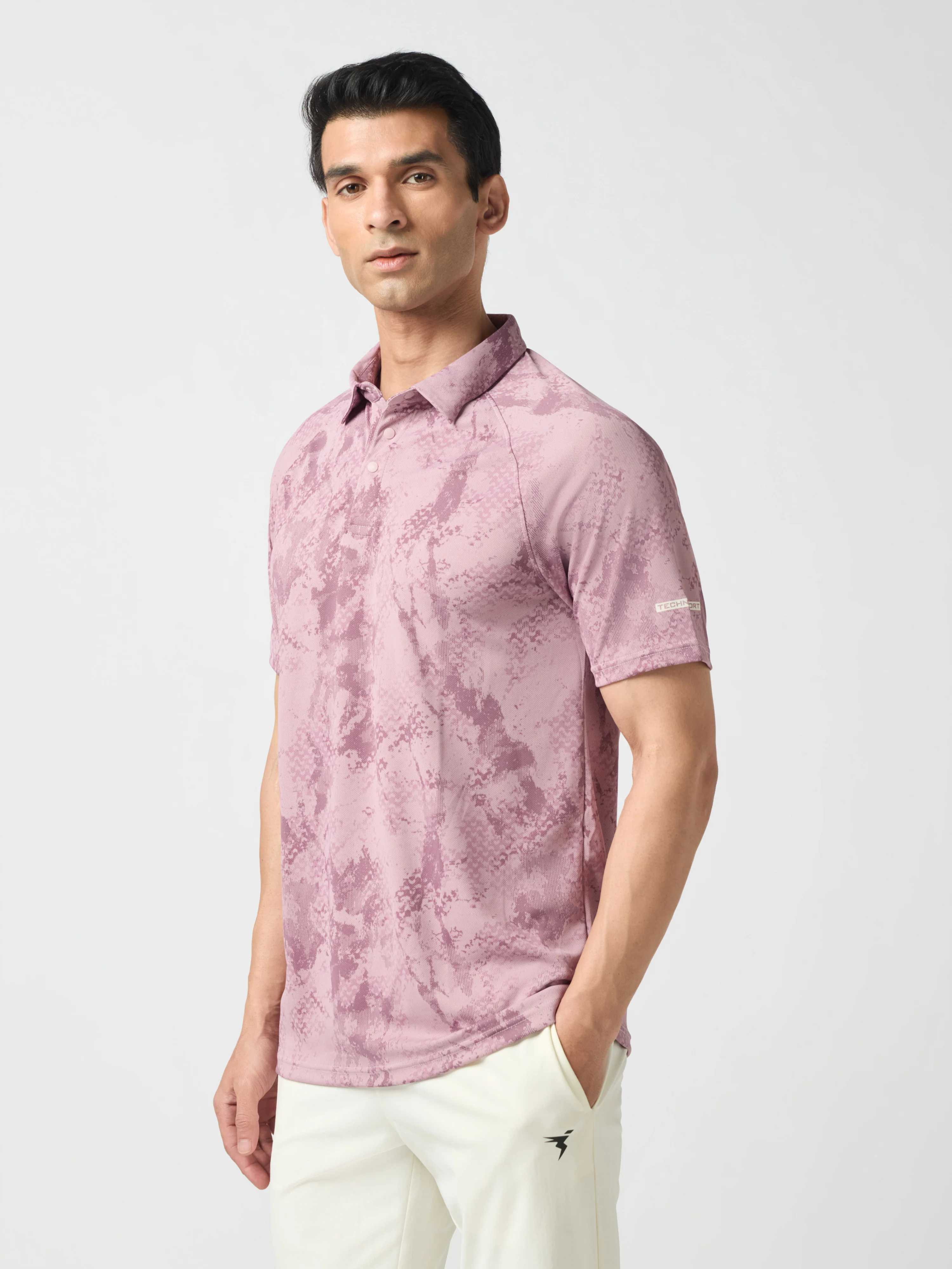 Men Printed Slim Fit Polo T-shirt with TECHNOCOOL+ - Image 4