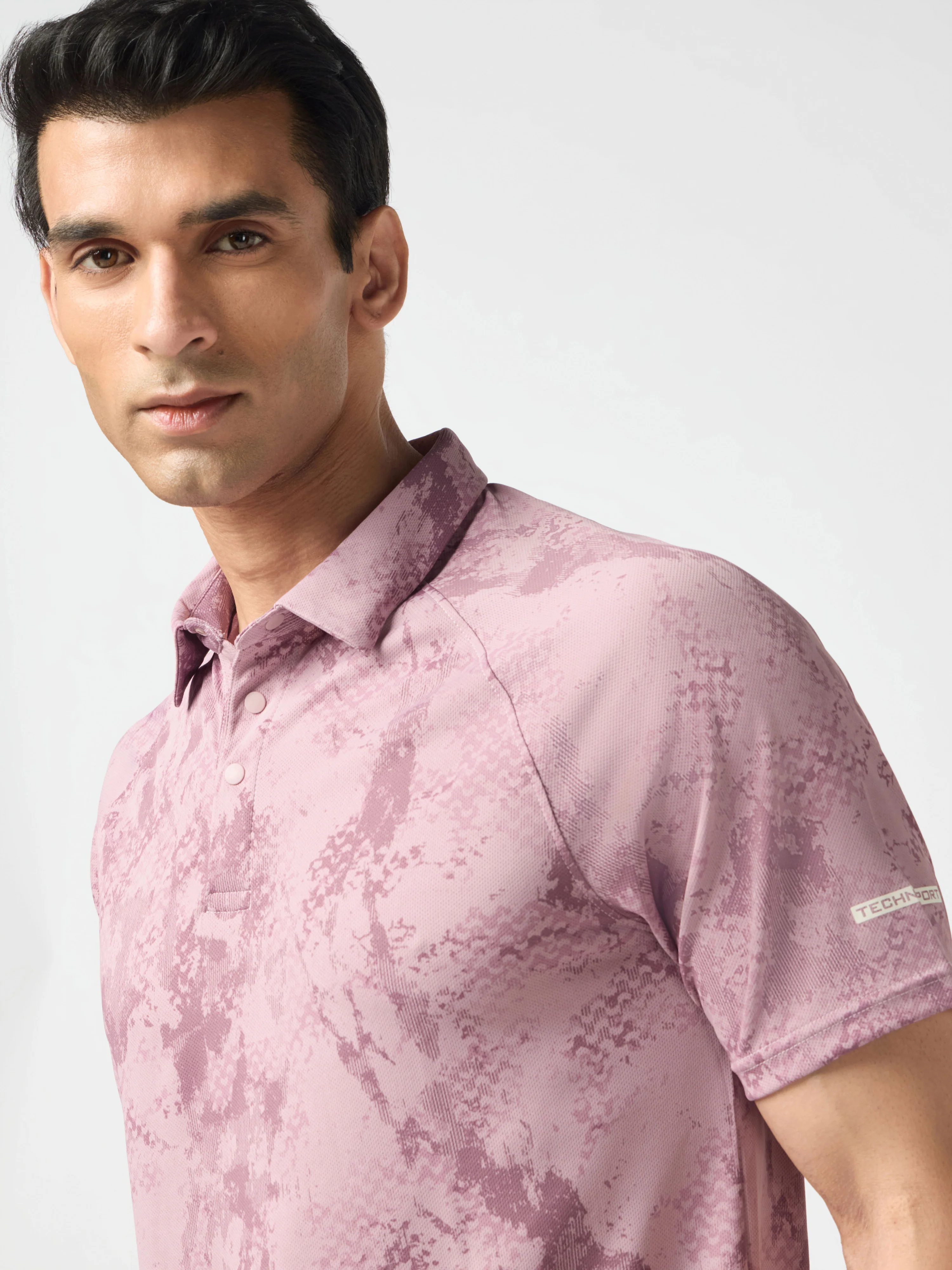 Men Printed Slim Fit Polo T-shirt with TECHNOCOOL+ - Image 6