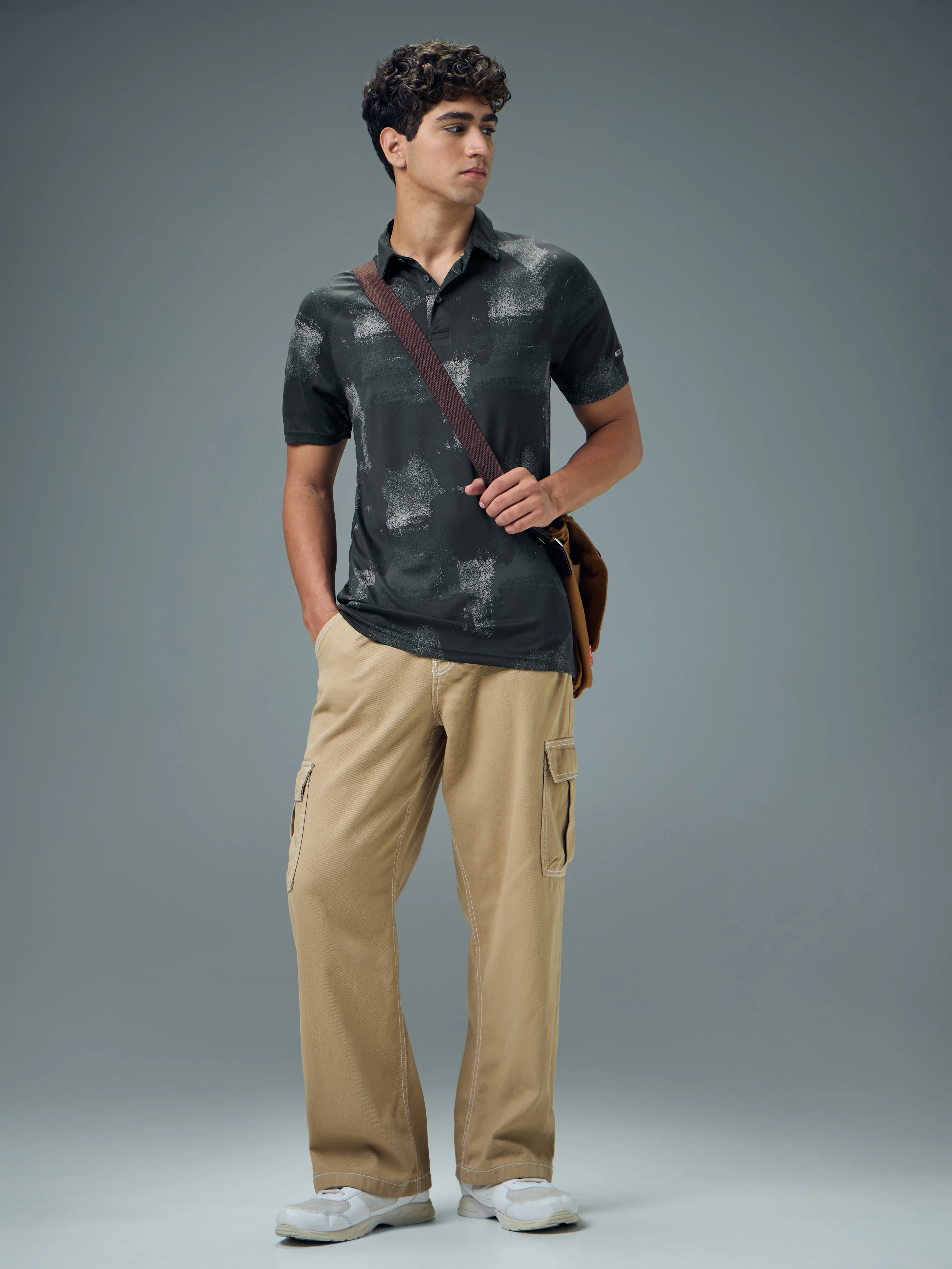 Men Printed Slim Fit Polo T-shirt with TECHNOCOOL+ - Image 5