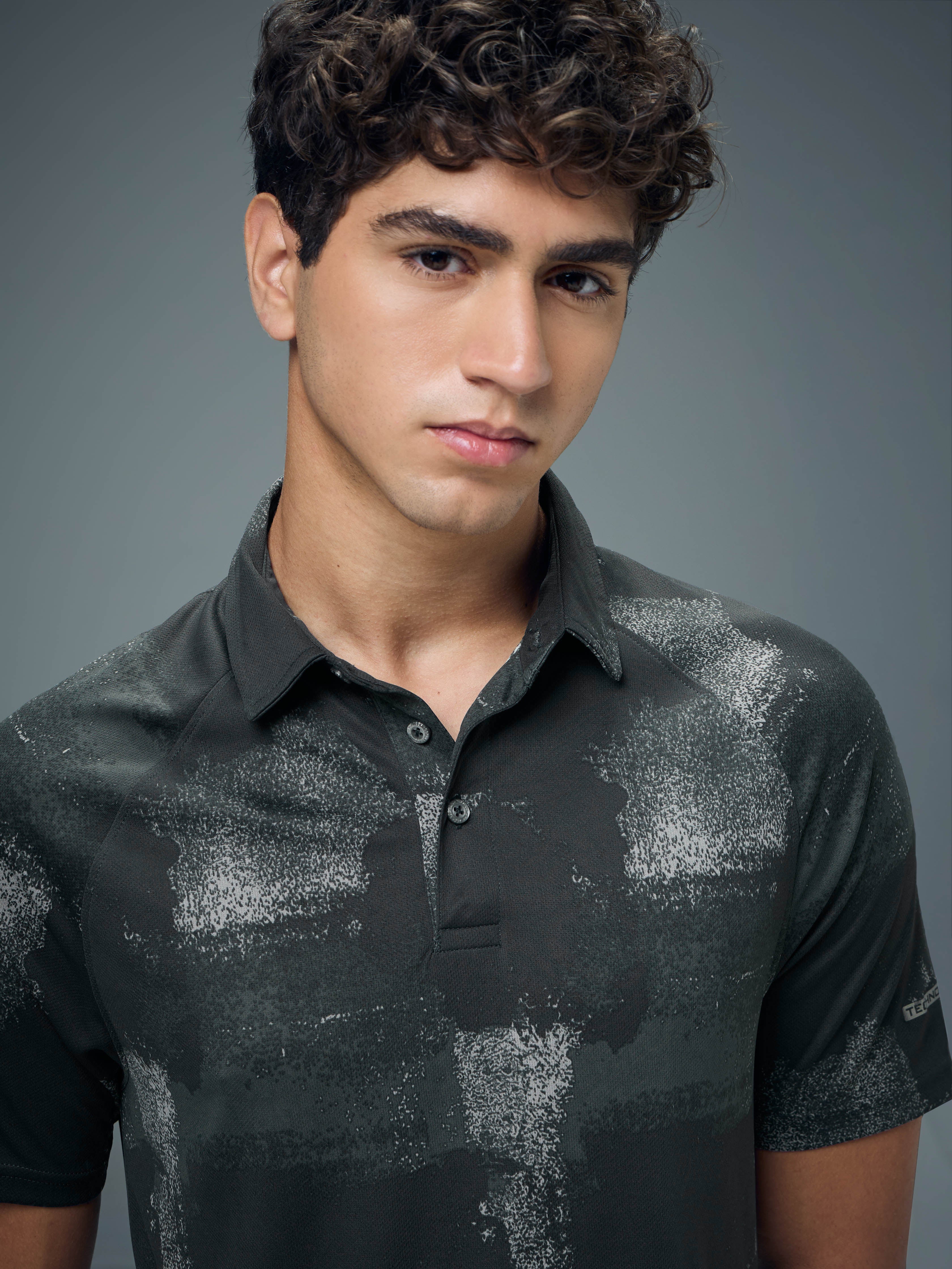 Men Printed Slim Fit Polo T-shirt with TECHNOCOOL+ - Image 6