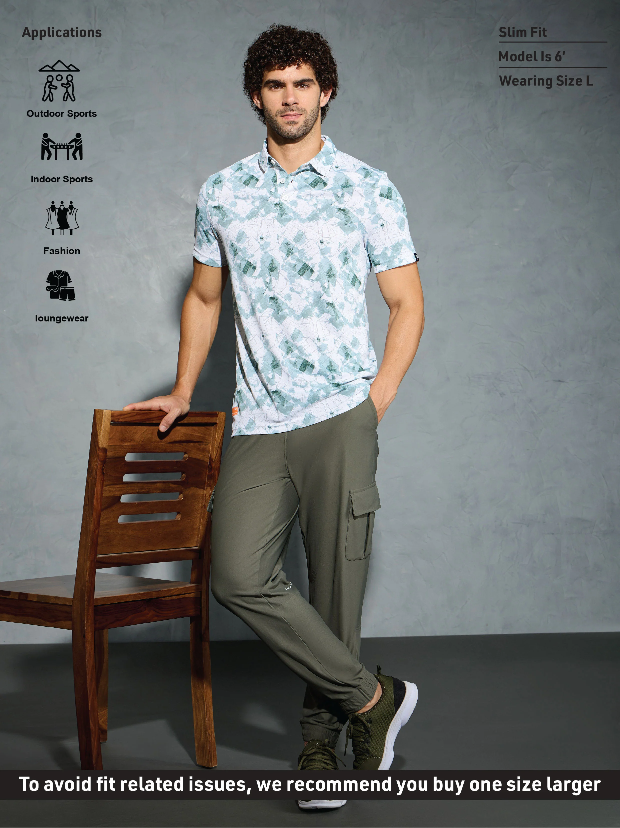 Men Printed Slim Fit Polo T-shirt with TECHNOCOOL+ - Image 4