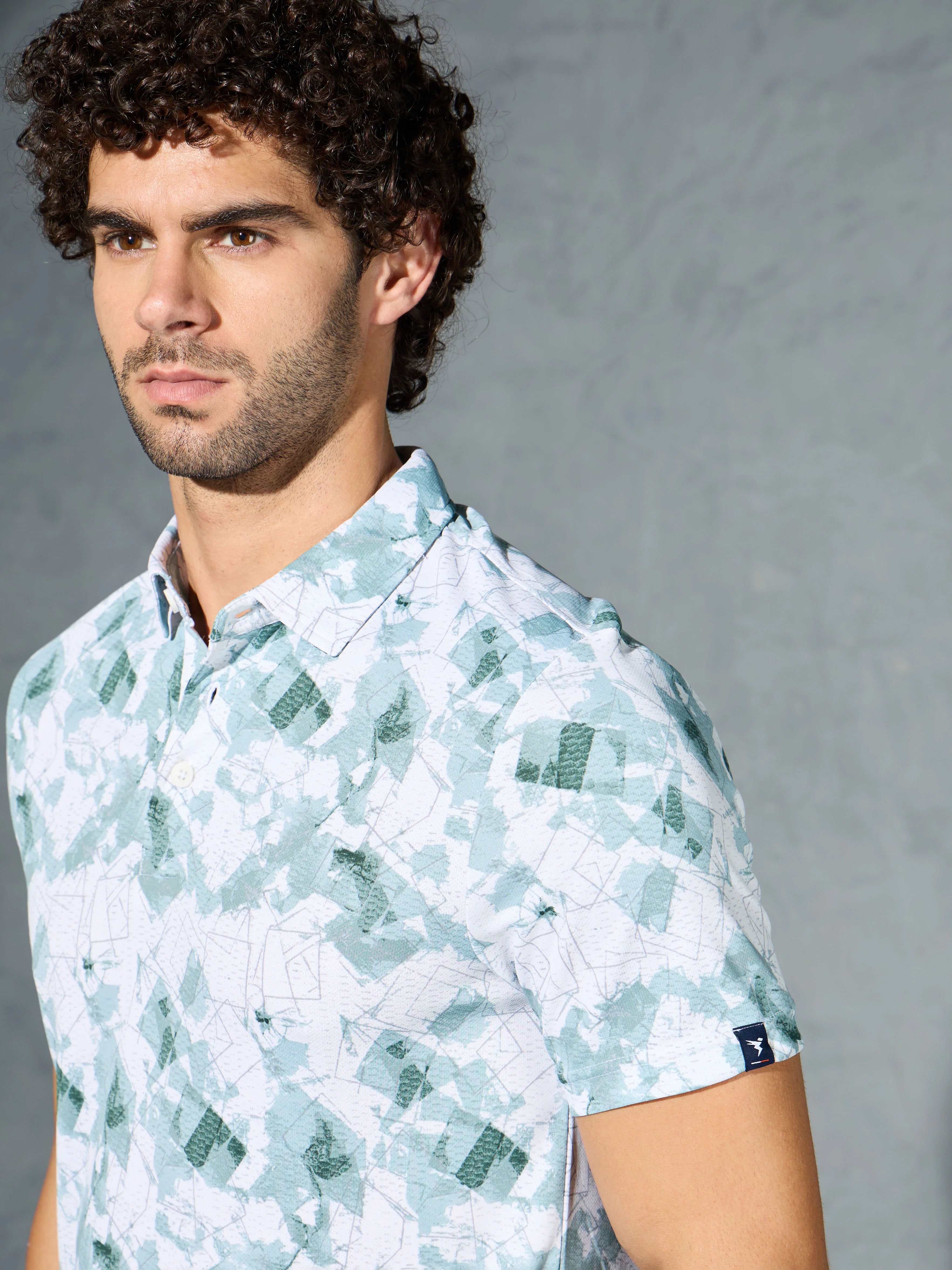 Men Printed Slim Fit Polo T-shirt with TECHNOCOOL+ - Image 6