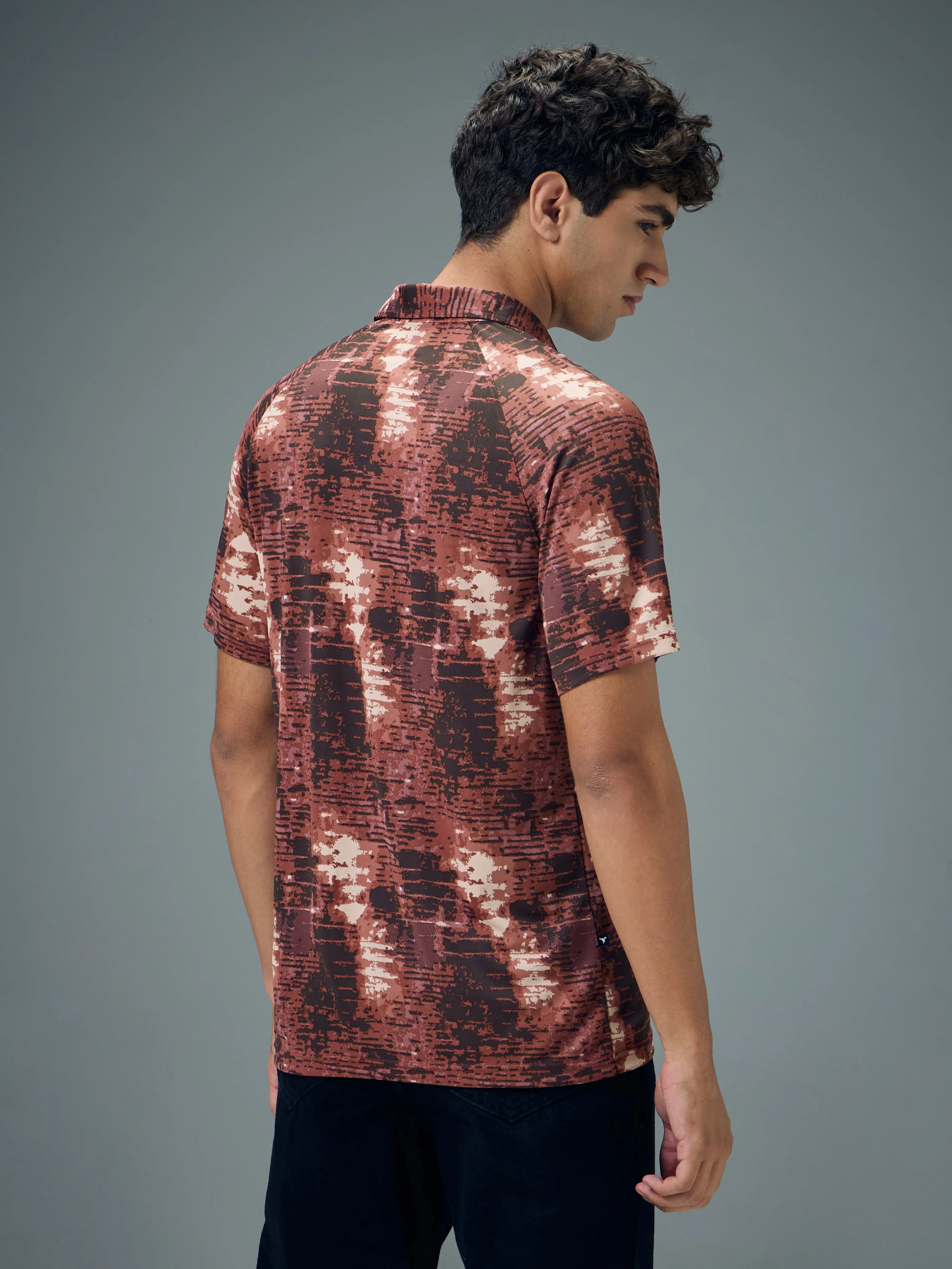 Men Printed Slim Fit Polo T-shirt with TECHNOCOOL+ - Image 3