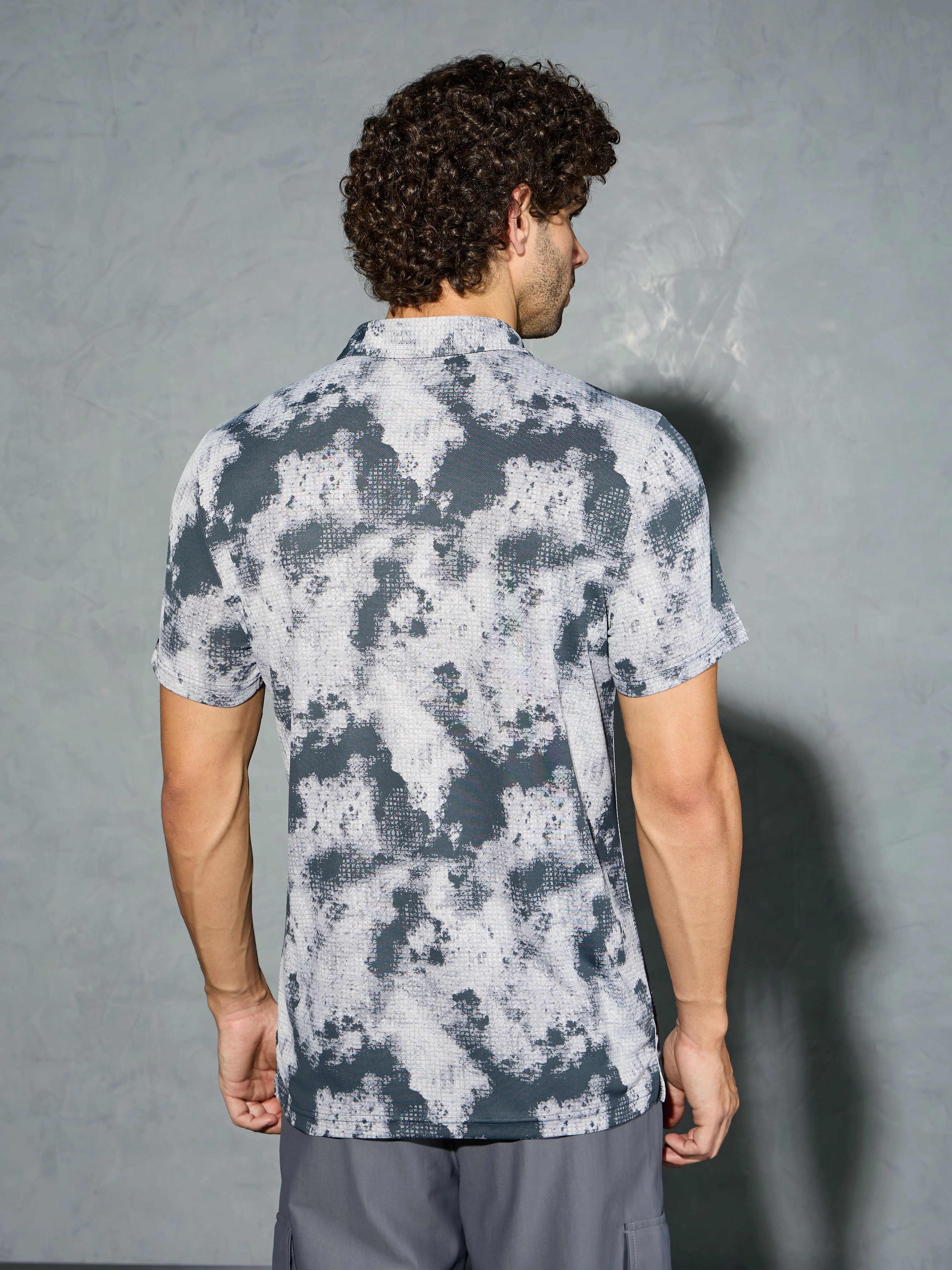 Men Printed Slim Fit Polo T-shirt with TECHNOCOOL+ - Image 2