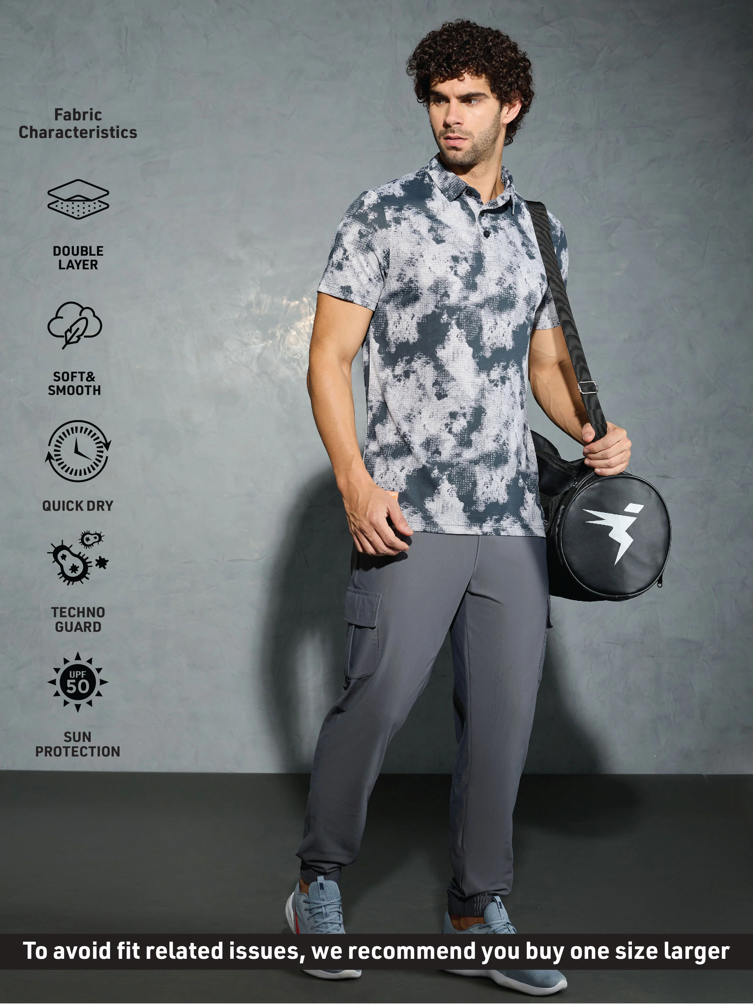 Men Printed Slim Fit Polo T-shirt with TECHNOCOOL+ - Image 4