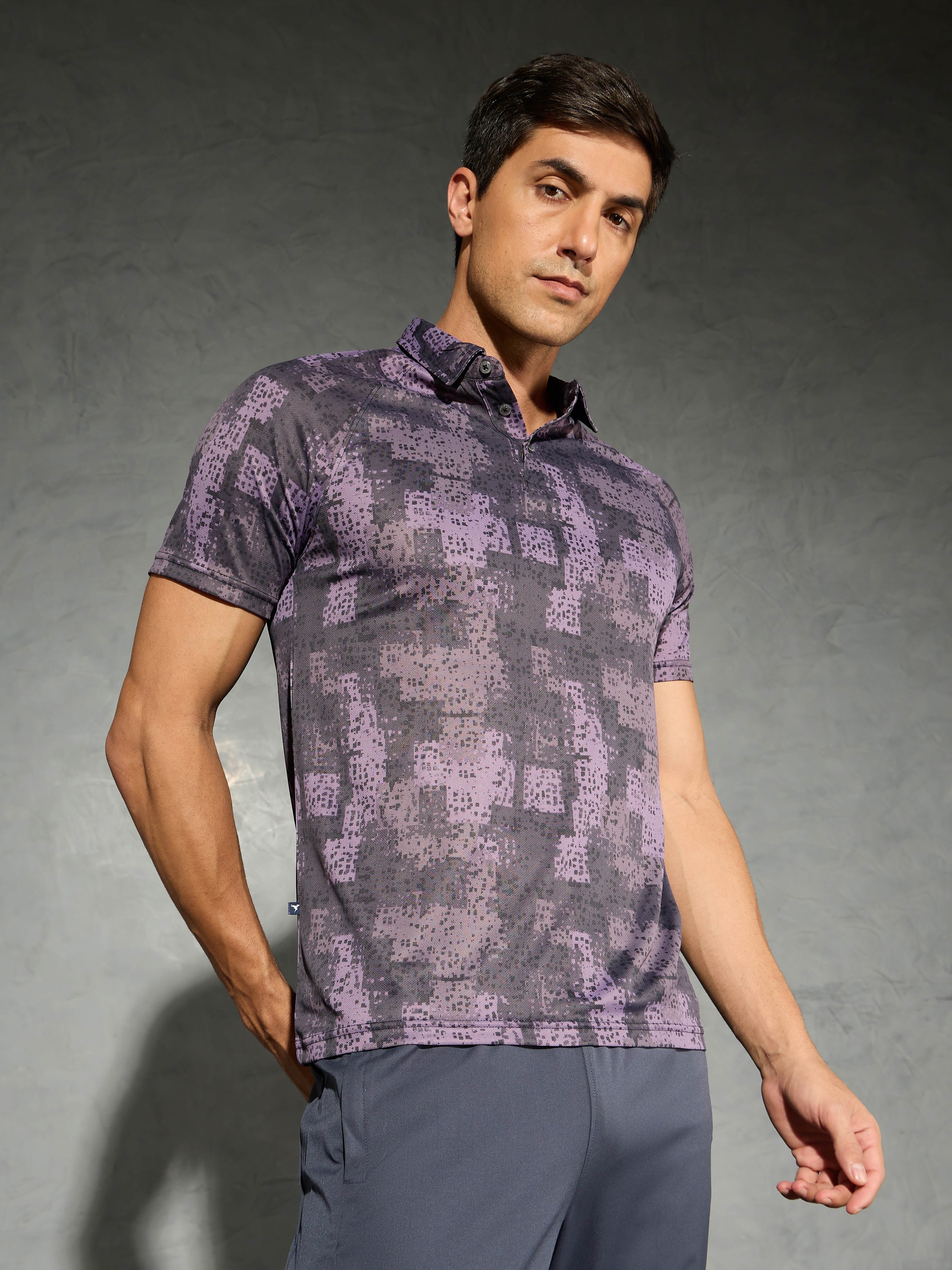 Men Printed Slim Fit Polo T-shirt with TECHNOCOOL+ - Image 3