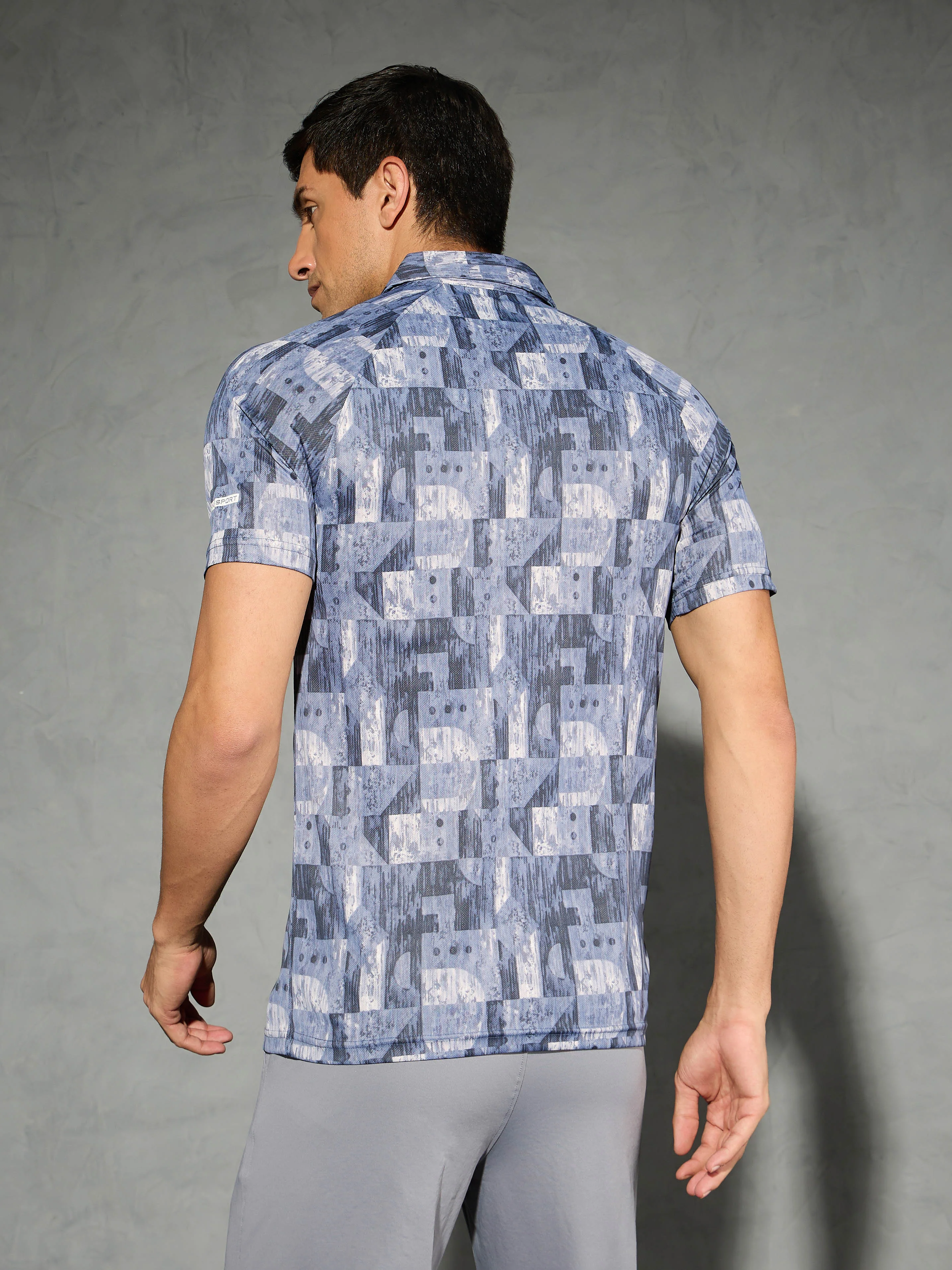 Men Printed Slim Fit Polo T-shirt with TECHNOCOOL+ - Image 3
