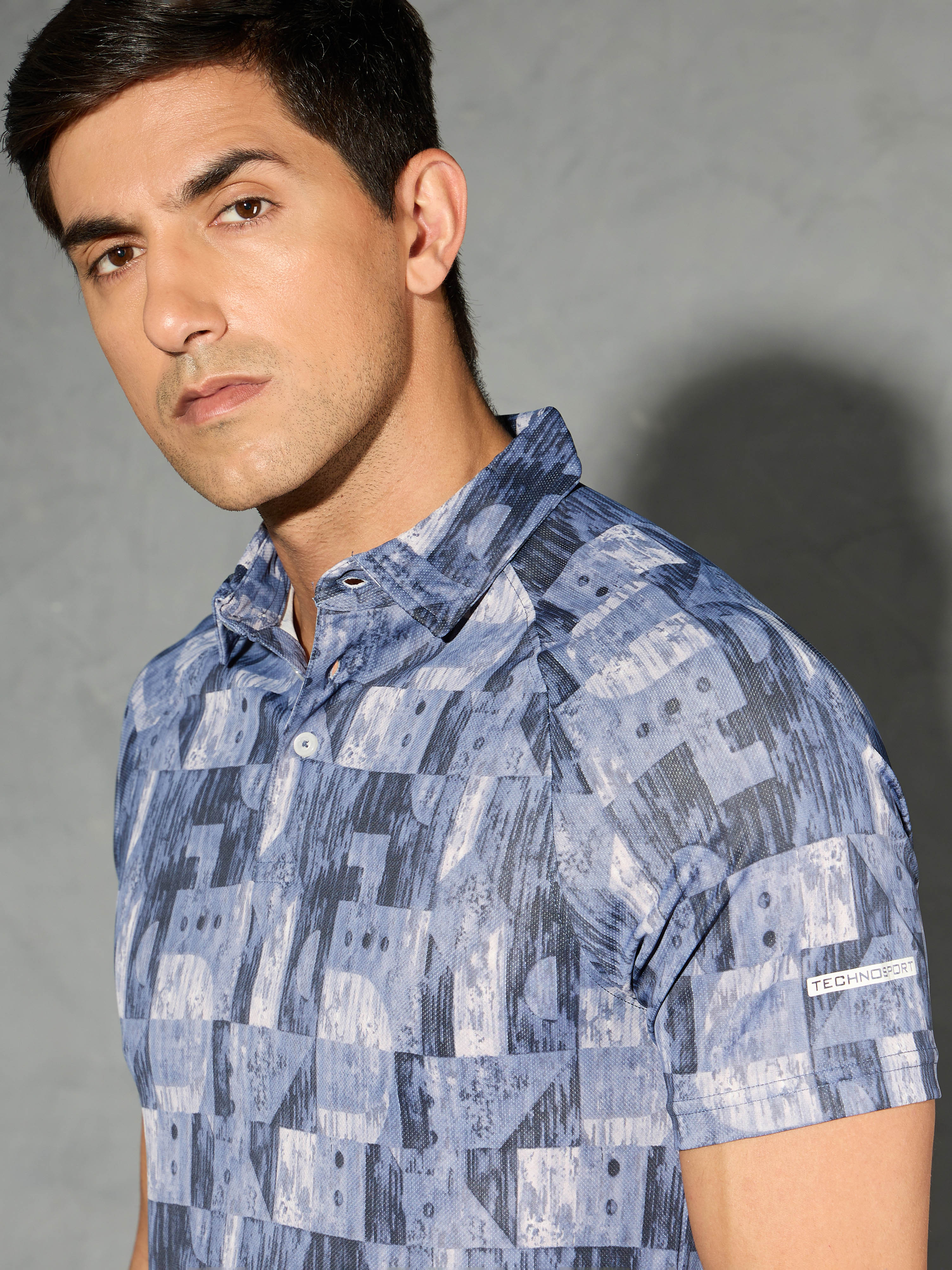 Men Printed Slim Fit Polo T-shirt with TECHNOCOOL+ - Image 6
