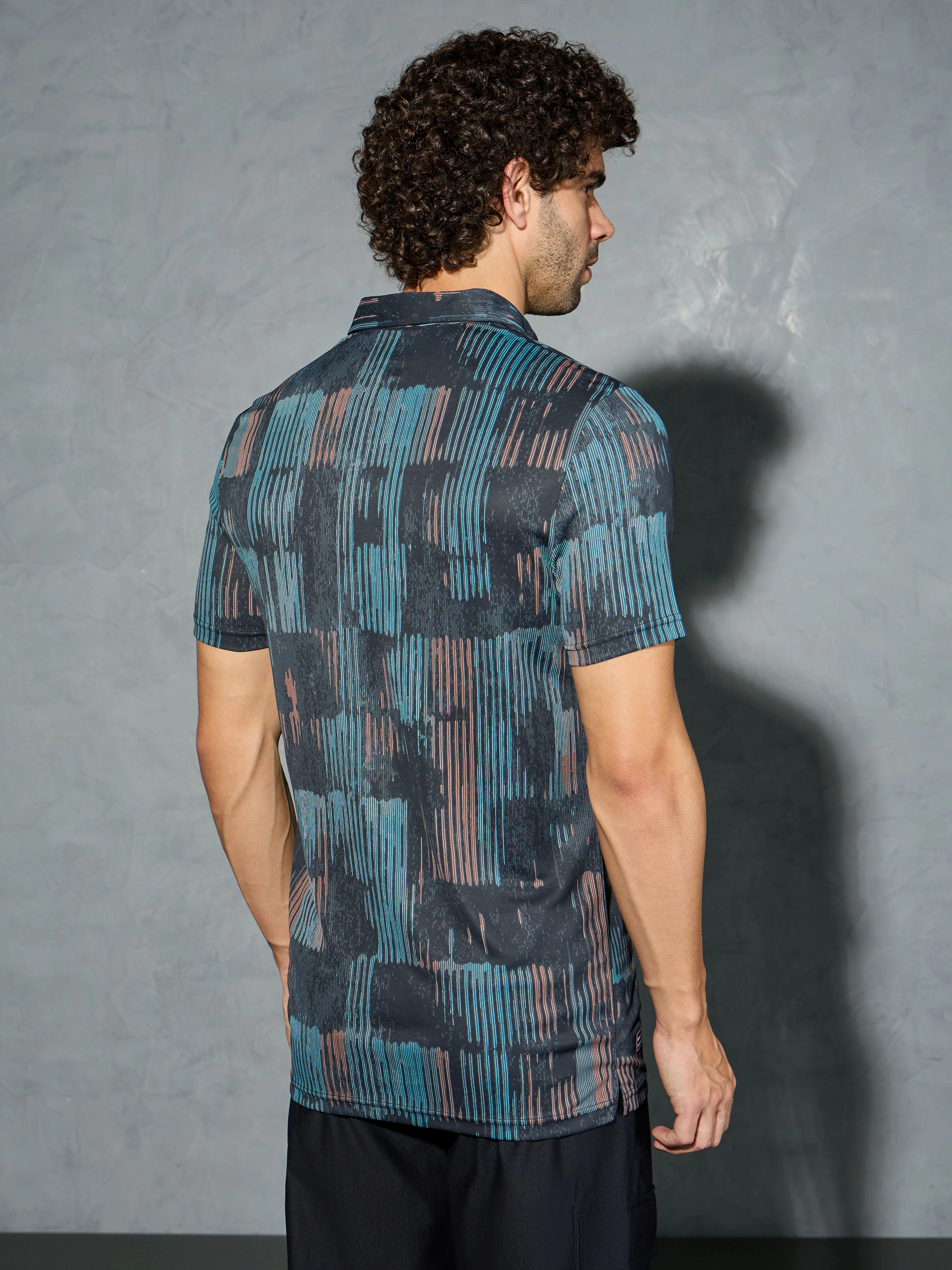 Men Printed Slim Fit Polo T-shirt with TECHNOCOOL+ - Image 3