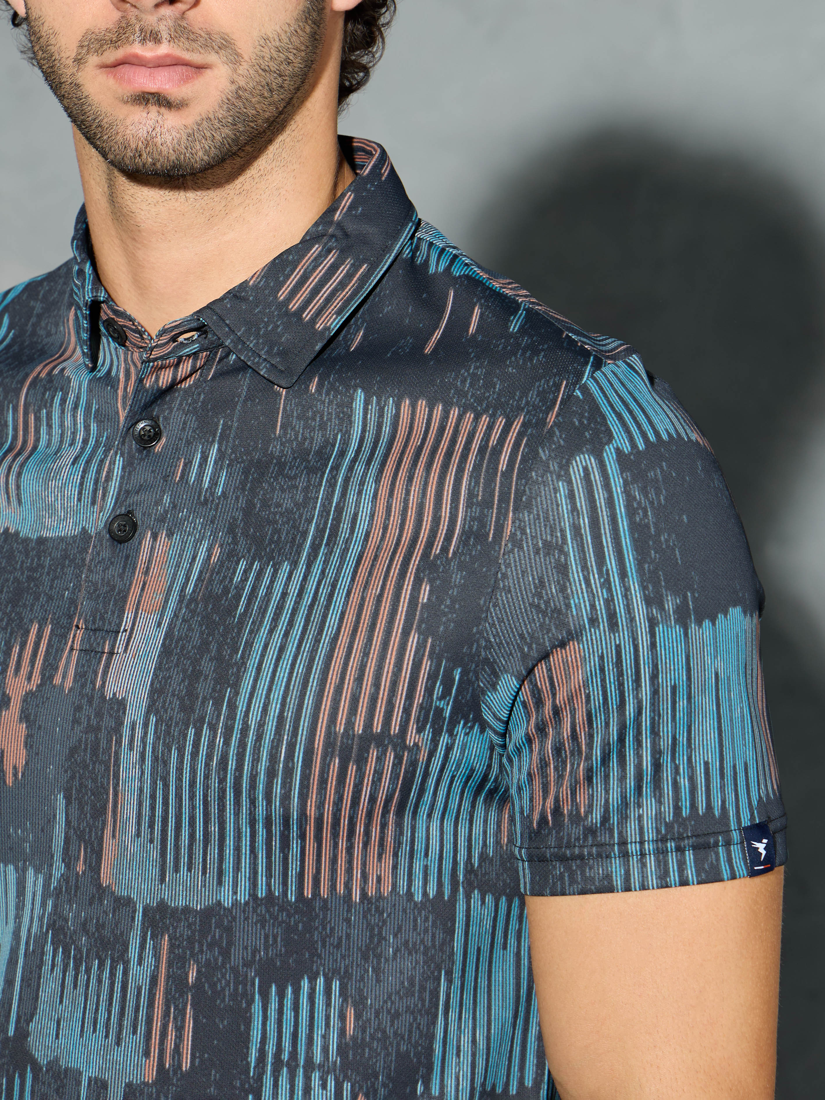 Men Printed Slim Fit Polo T-shirt with TECHNOCOOL+ - Image 6