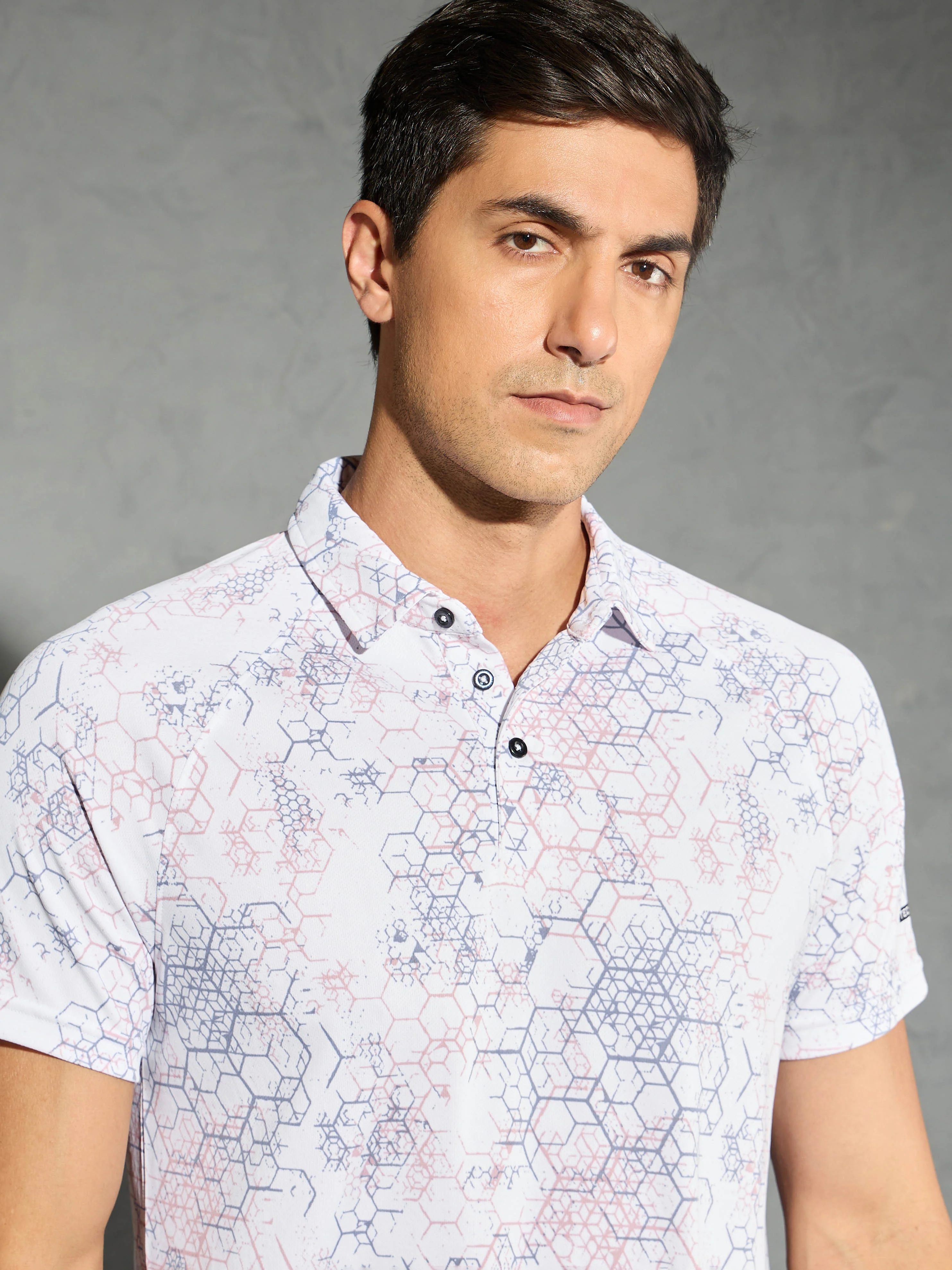 Men Printed Slim Fit Polo T-shirt with TECHNOCOOL+ - Image 6
