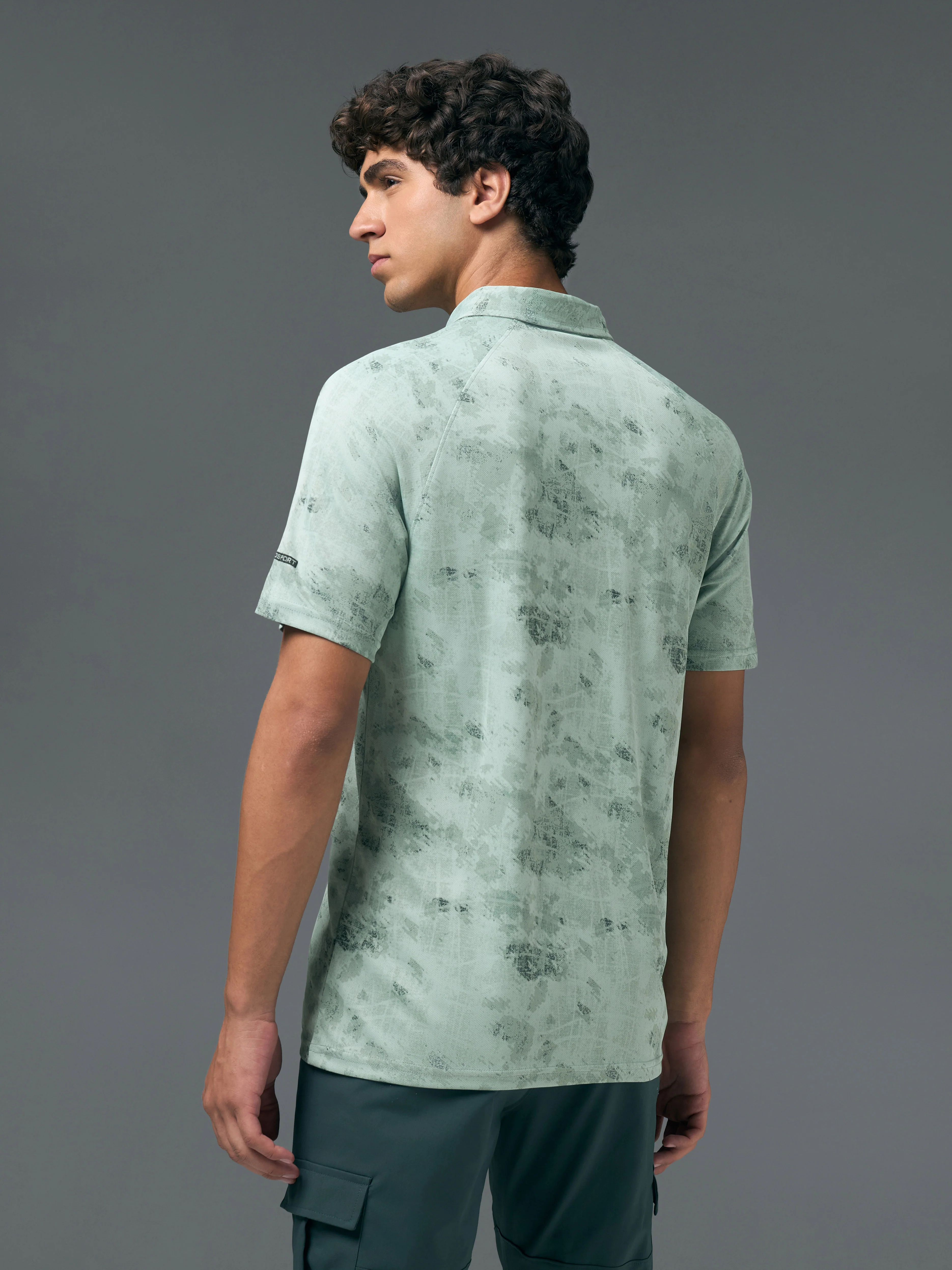 Men Printed Slim Fit Polo T-shirt with TECHNOCOOL+ - Image 3