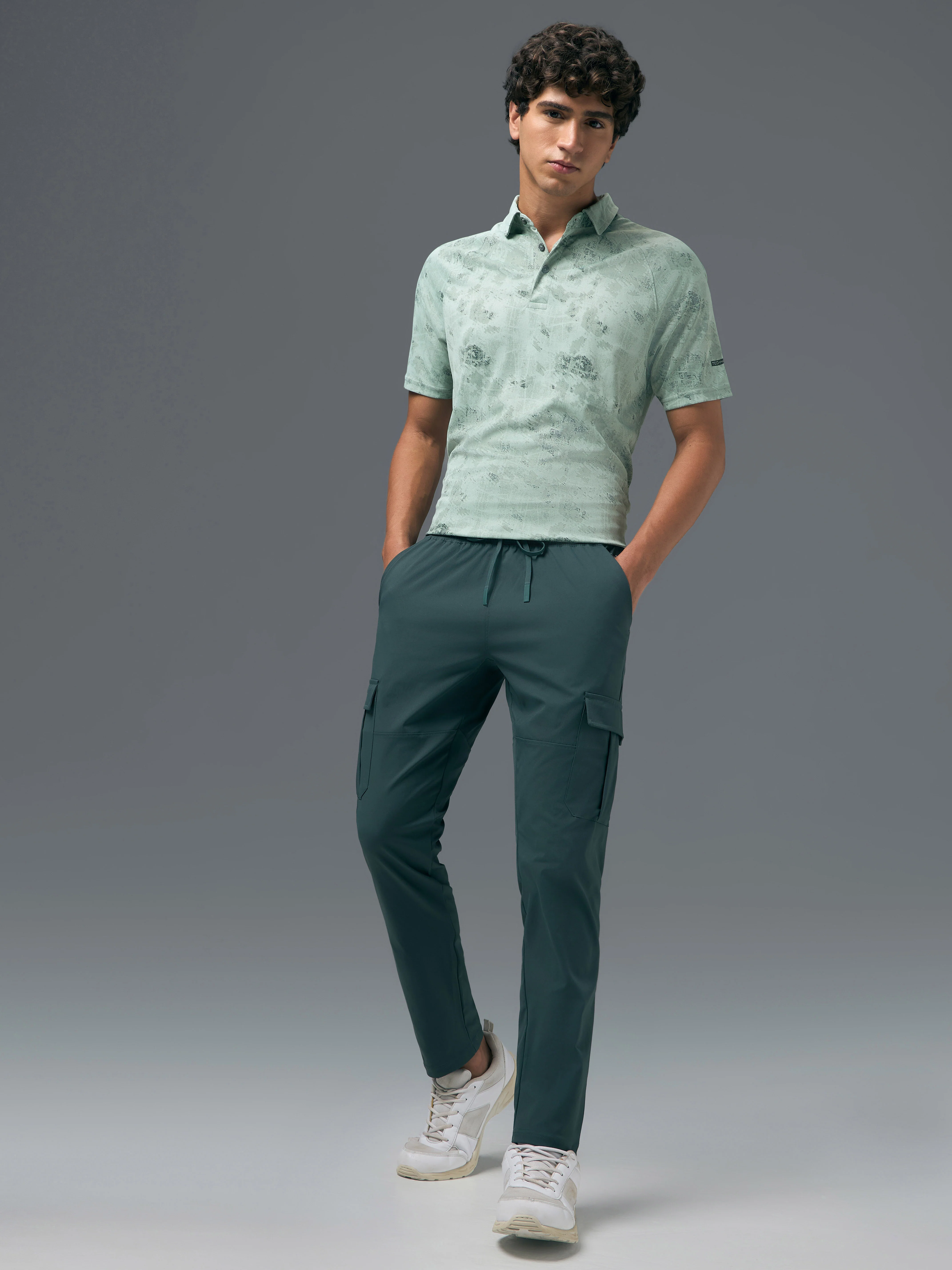 Men Printed Slim Fit Polo T-shirt with TECHNOCOOL+ - Image 5