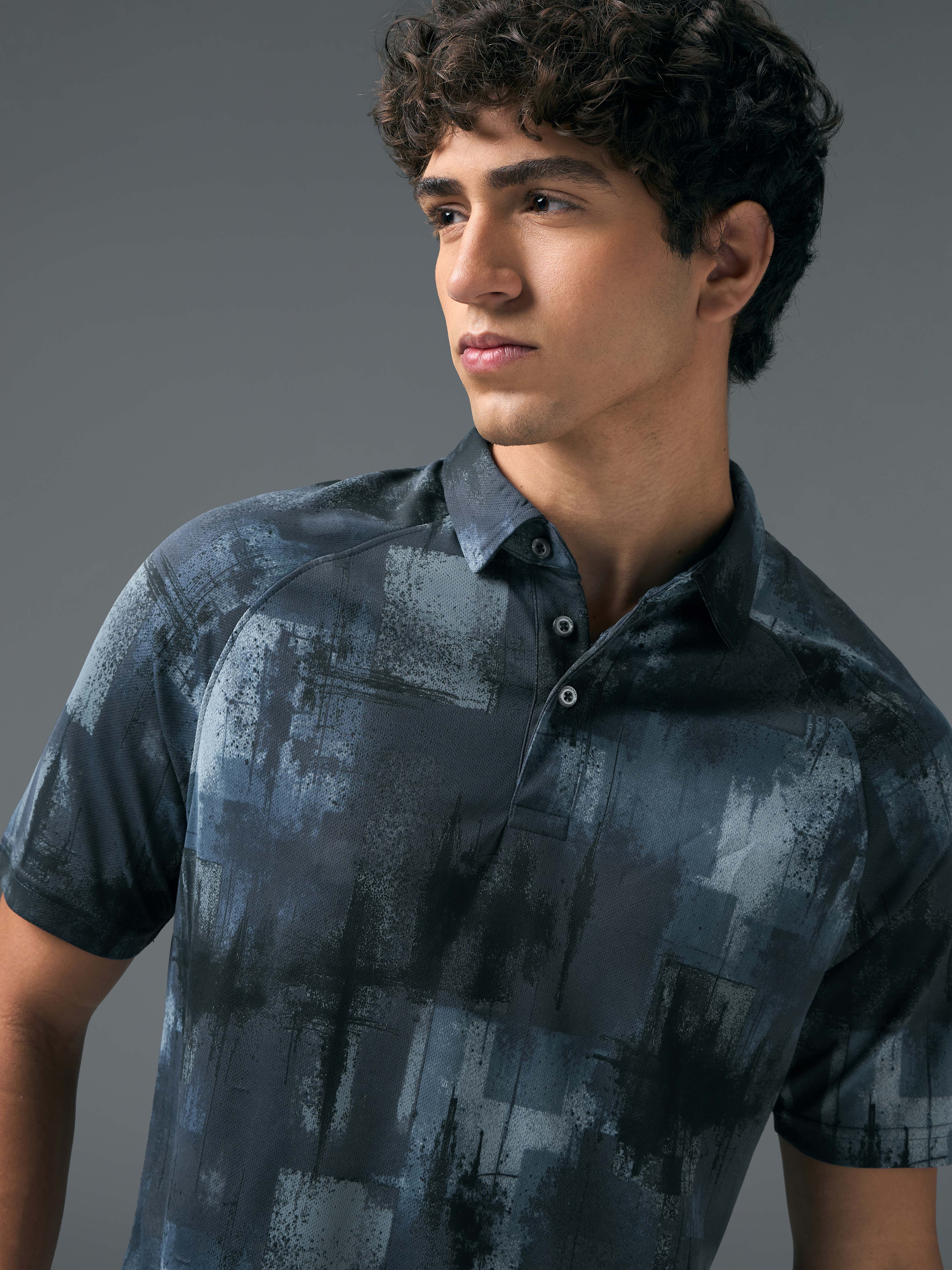 Men Printed Slim Fit Polo T-shirt with TECHNOCOOL+ - Image 6
