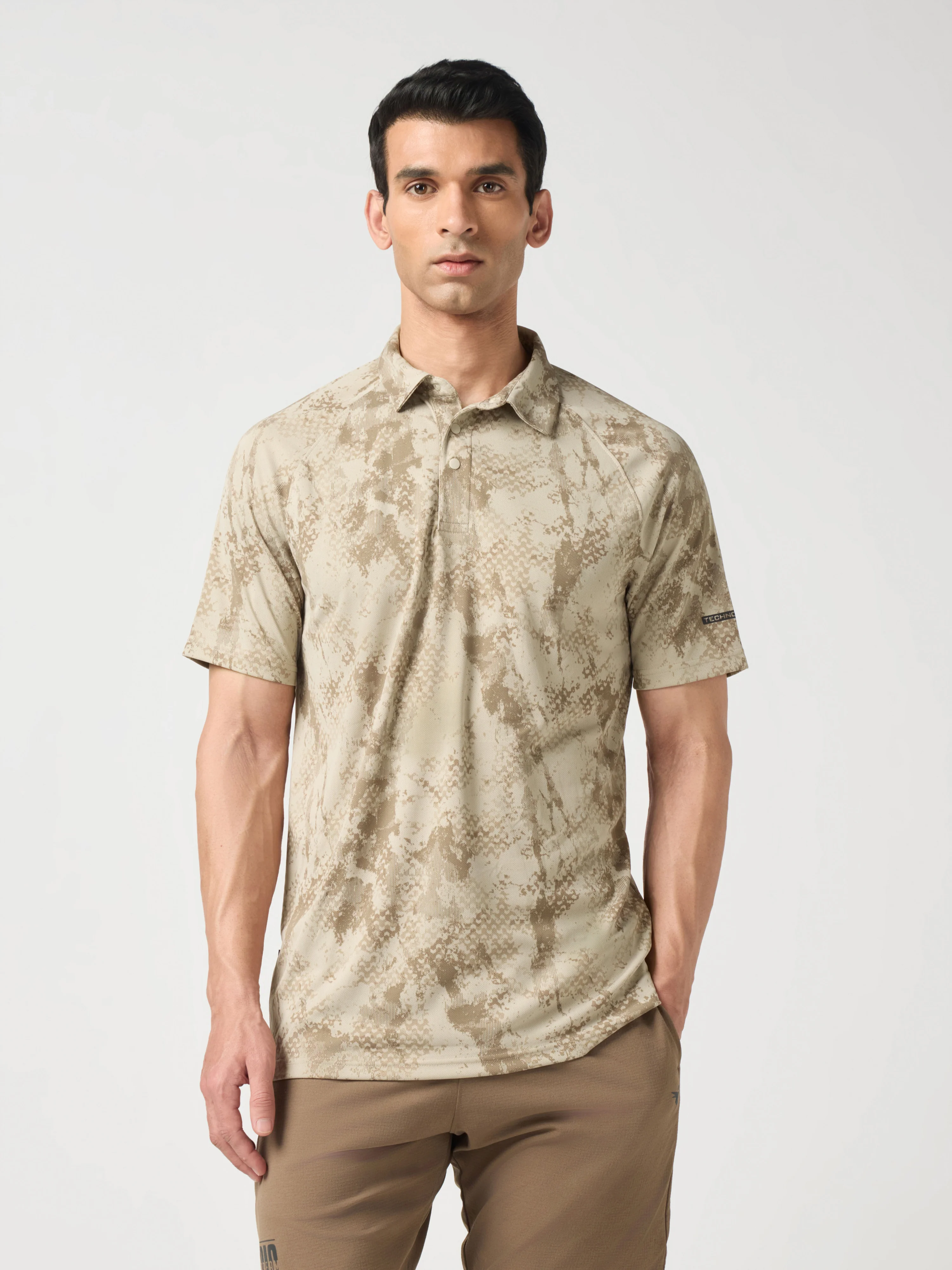 Men Printed Slim Fit Polo T-shirt with TECHNOCOOL+ - Image 2