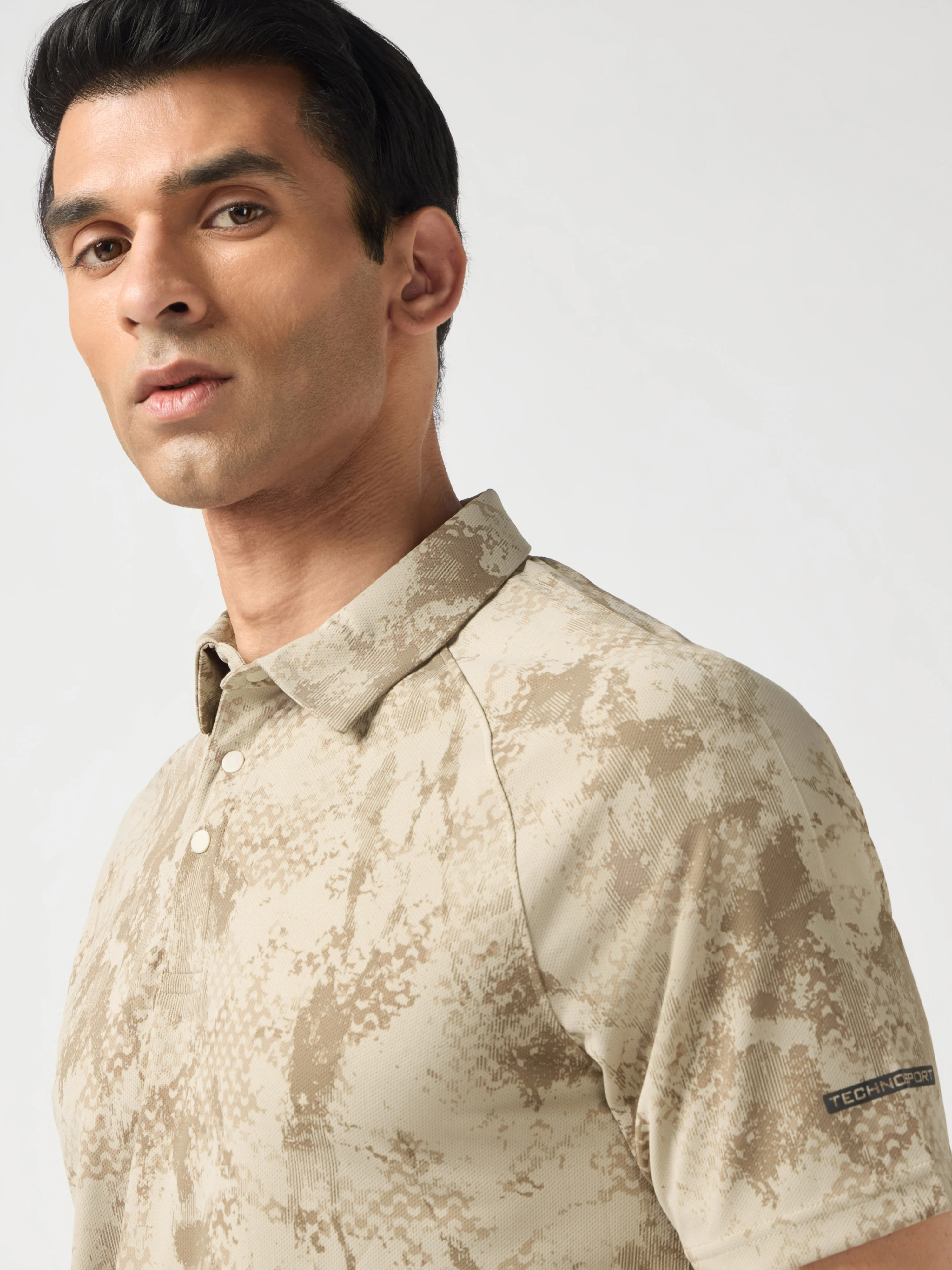 Men Printed Slim Fit Polo T-shirt with TECHNOCOOL+ - Image 6