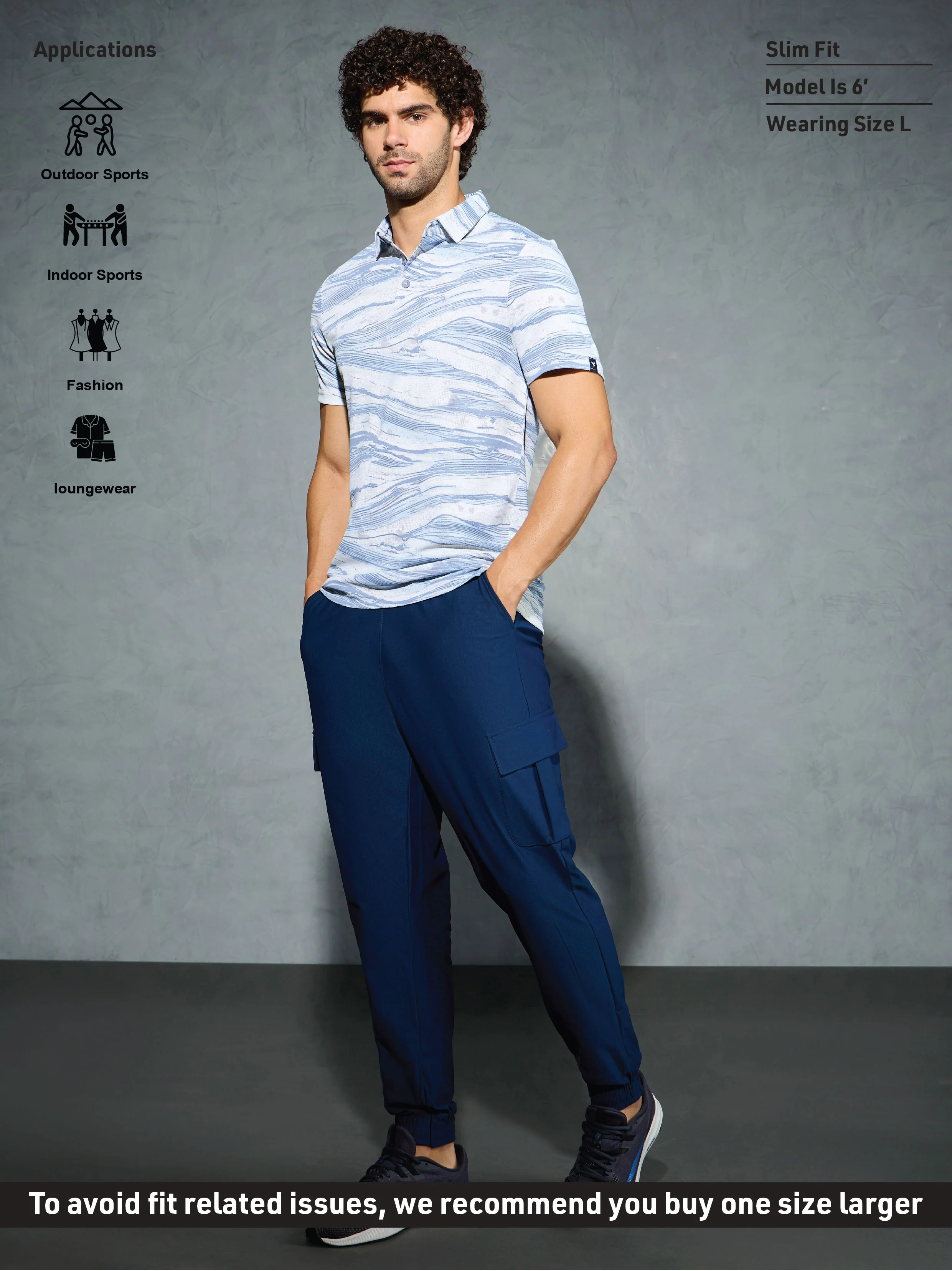 Men Printed Slim Fit Polo T-shirt with TECHNOCOOL+ - Image 5