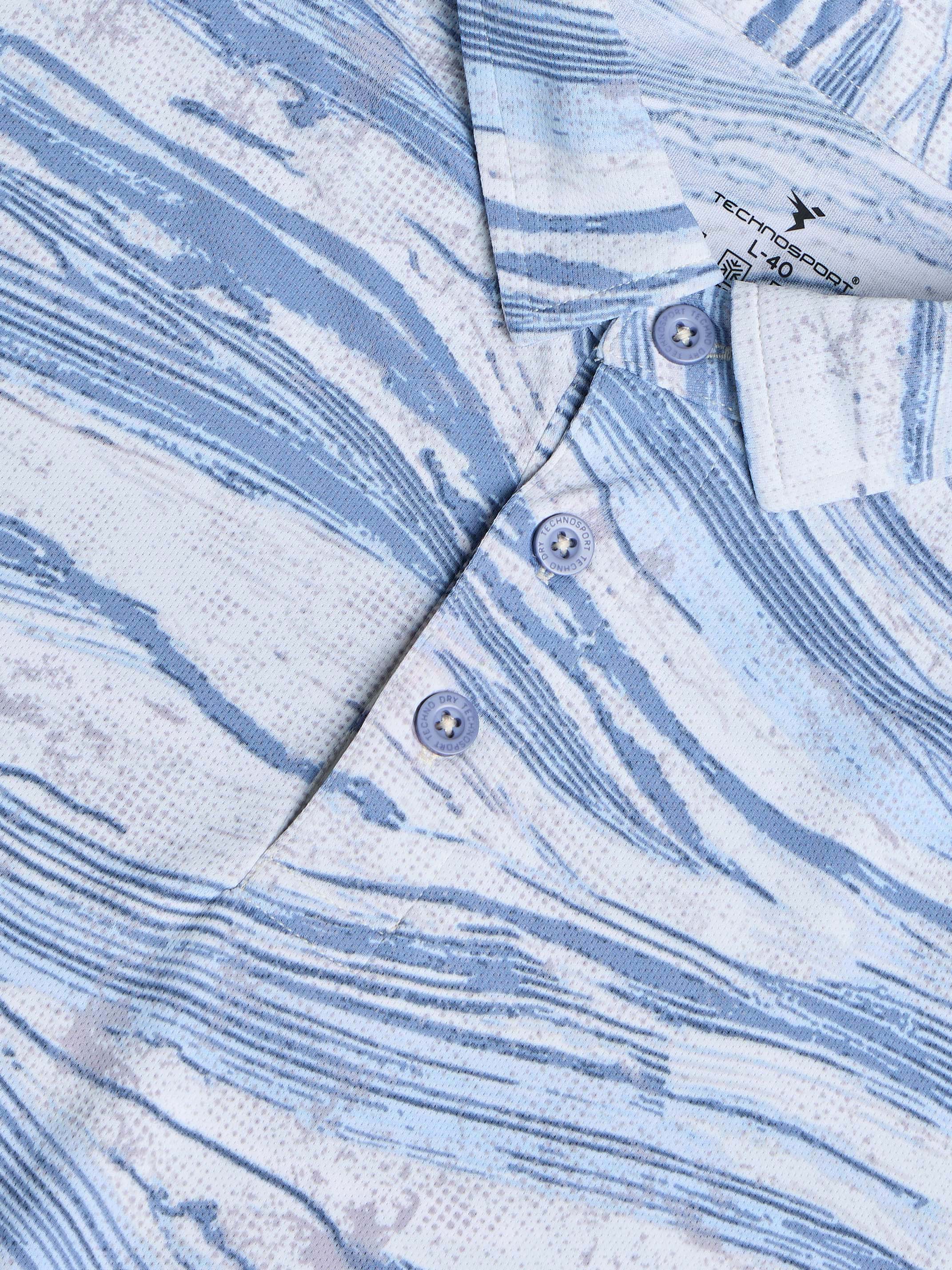 Men Printed Slim Fit Polo T-shirt with TECHNOCOOL+ - Image 7