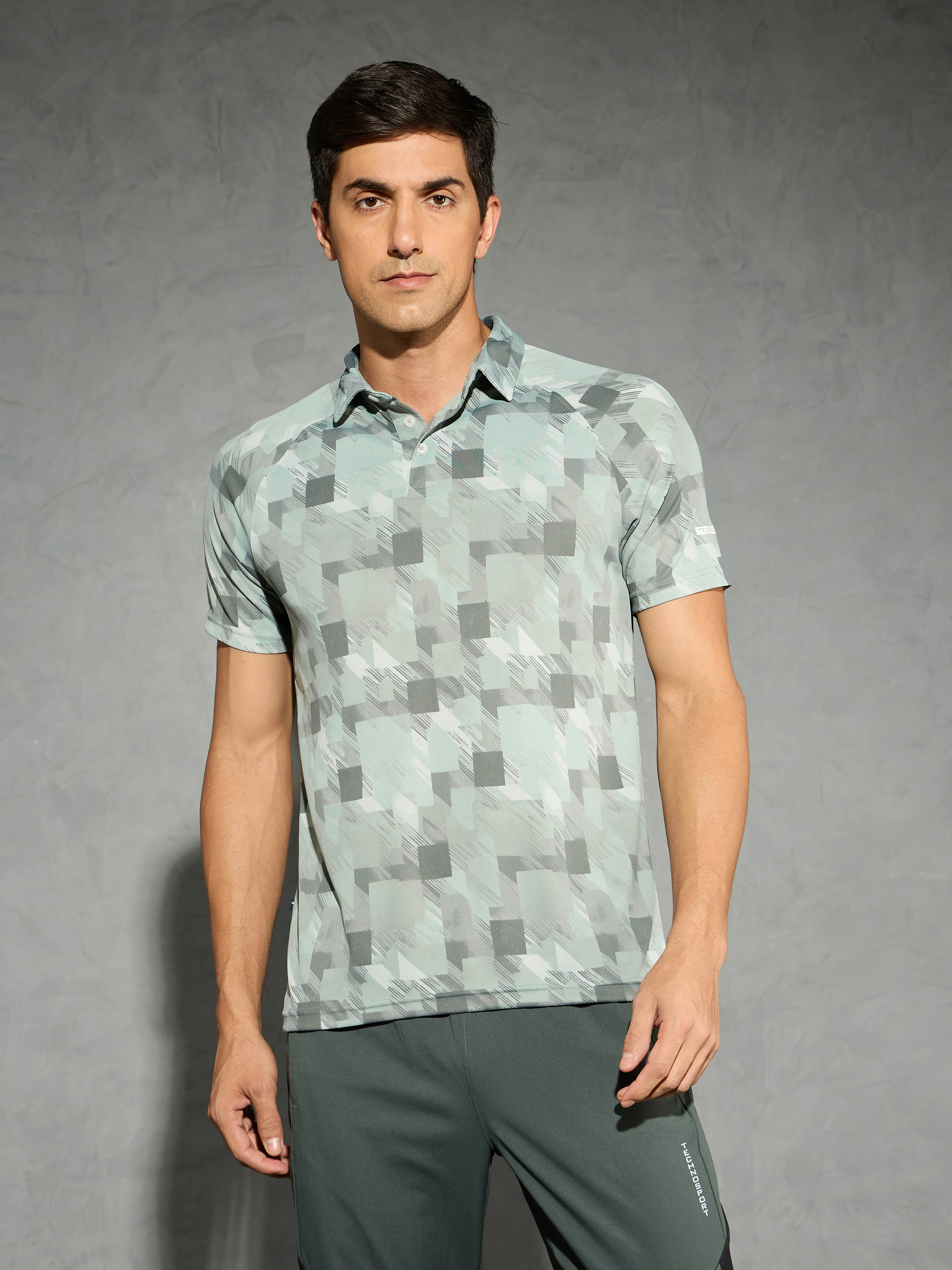 Men Printed Slim Fit Polo T-shirt with TECHNOCOOL+ - Image 2